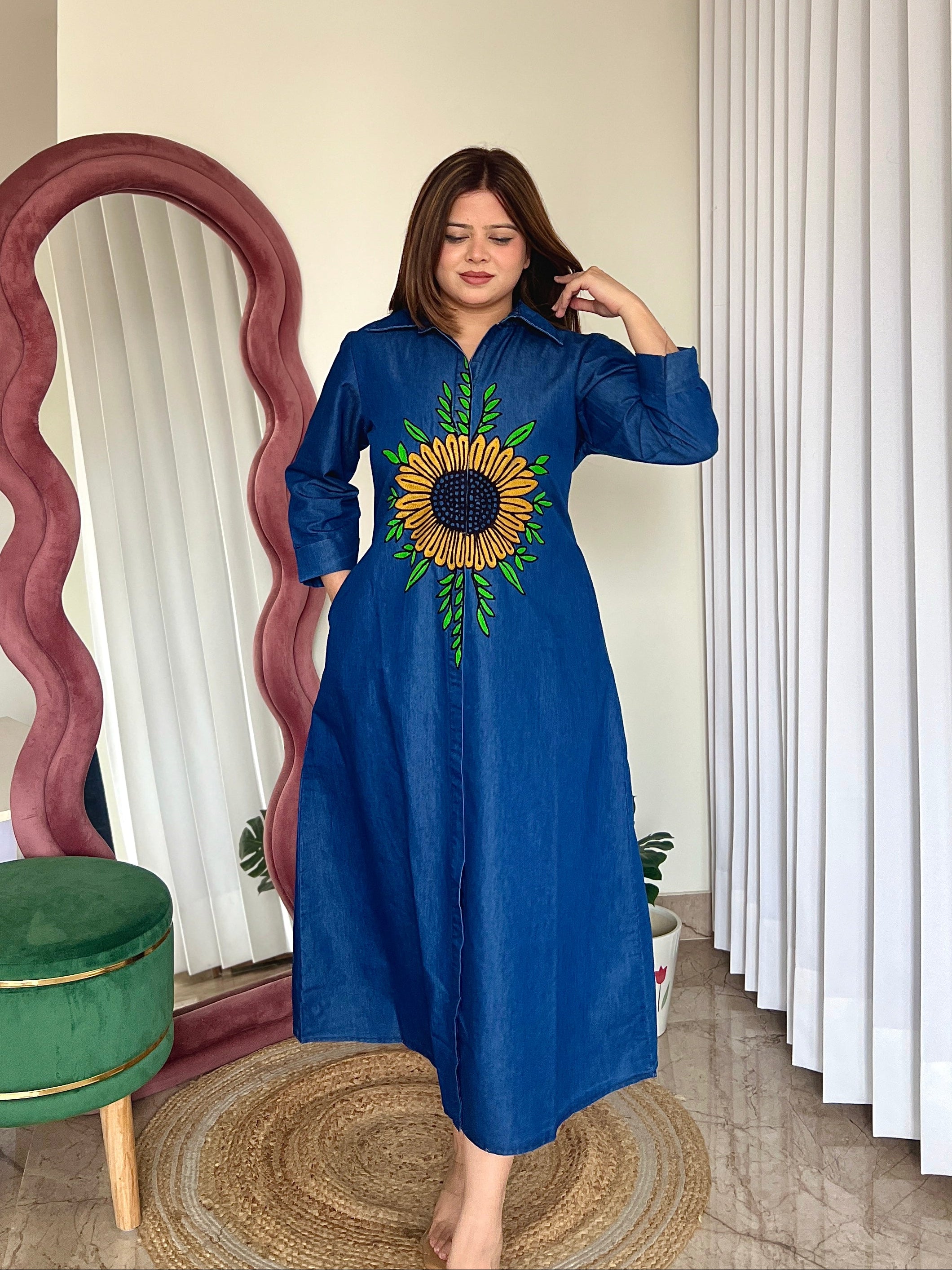 DAISY GLOW DENIM DRESS