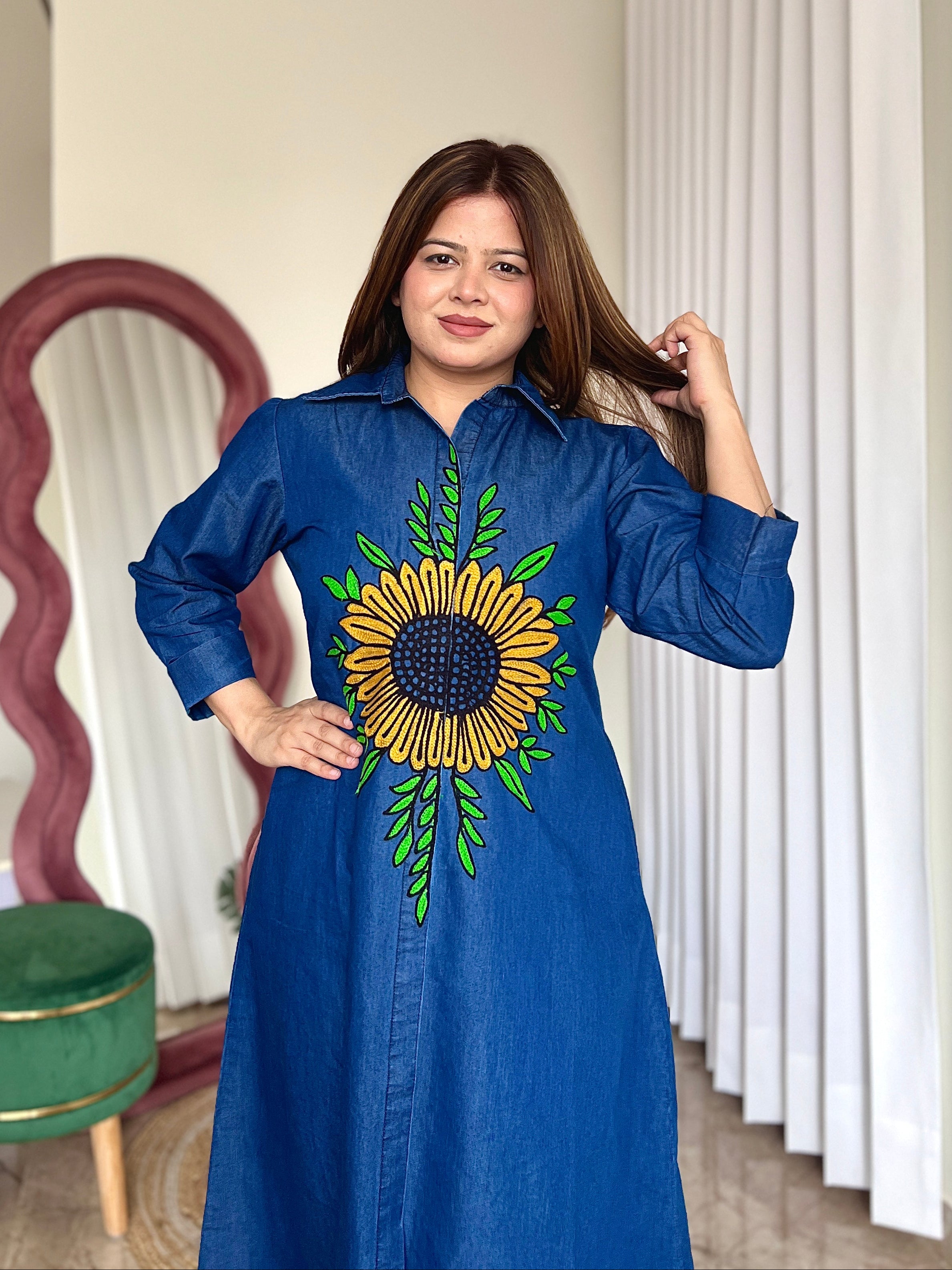 DAISY GLOW DENIM DRESS