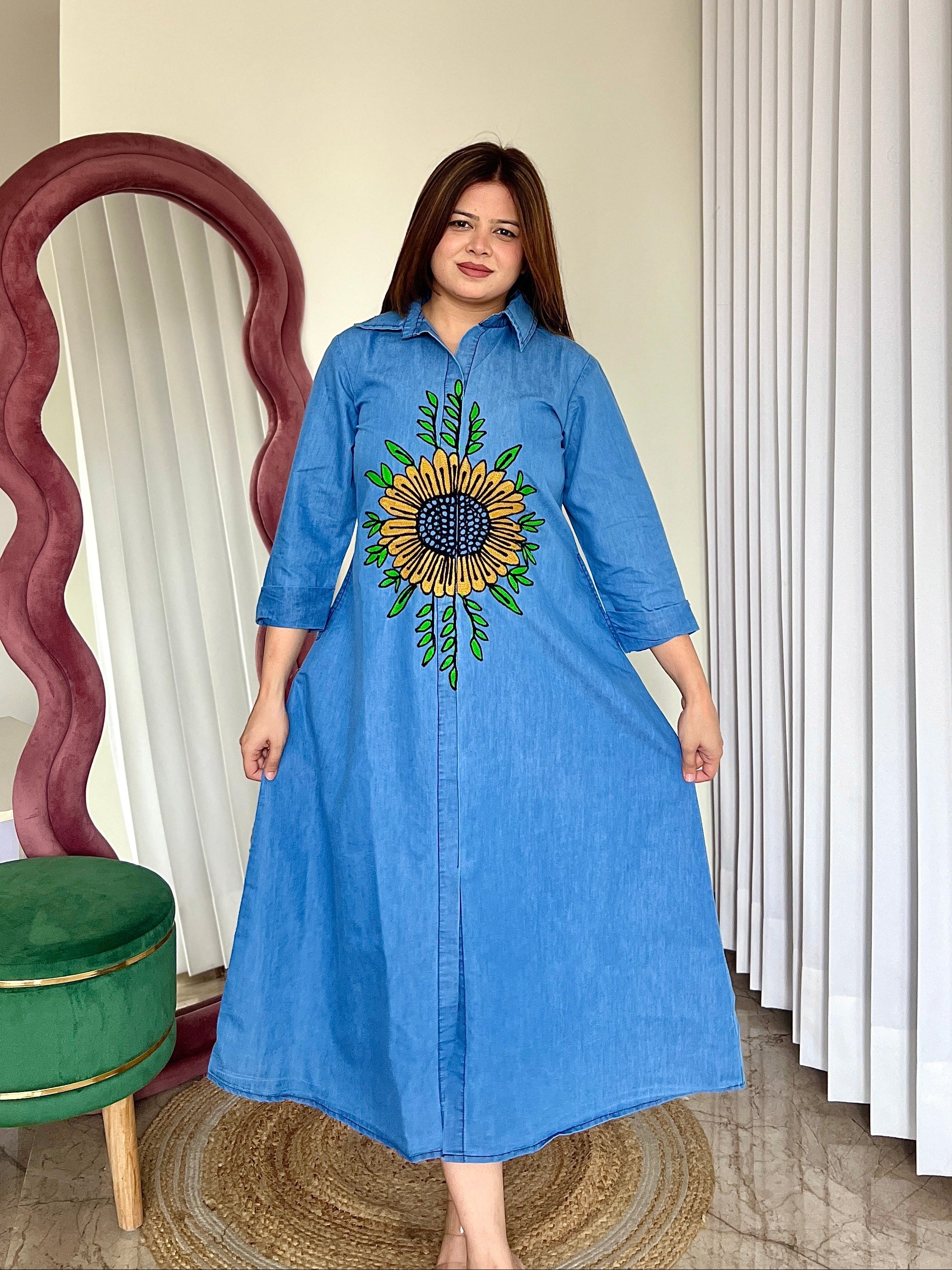 DAISY GLOW DENIM DRESS