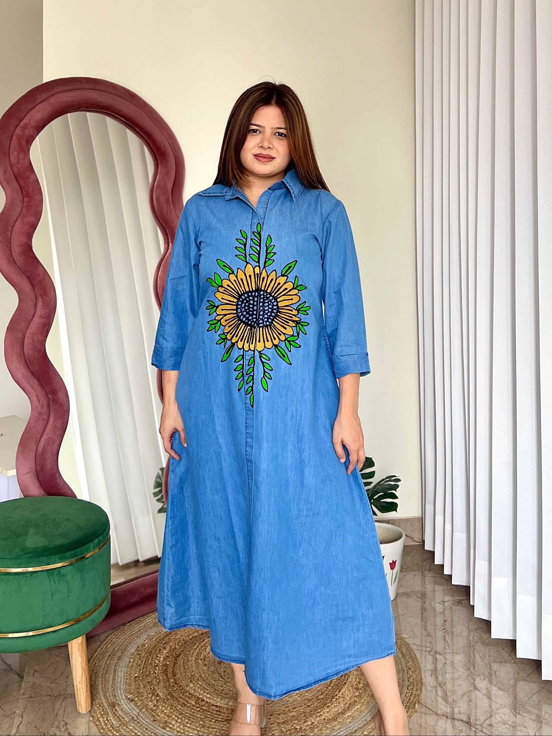 DAISY GLOW DENIM DRESS