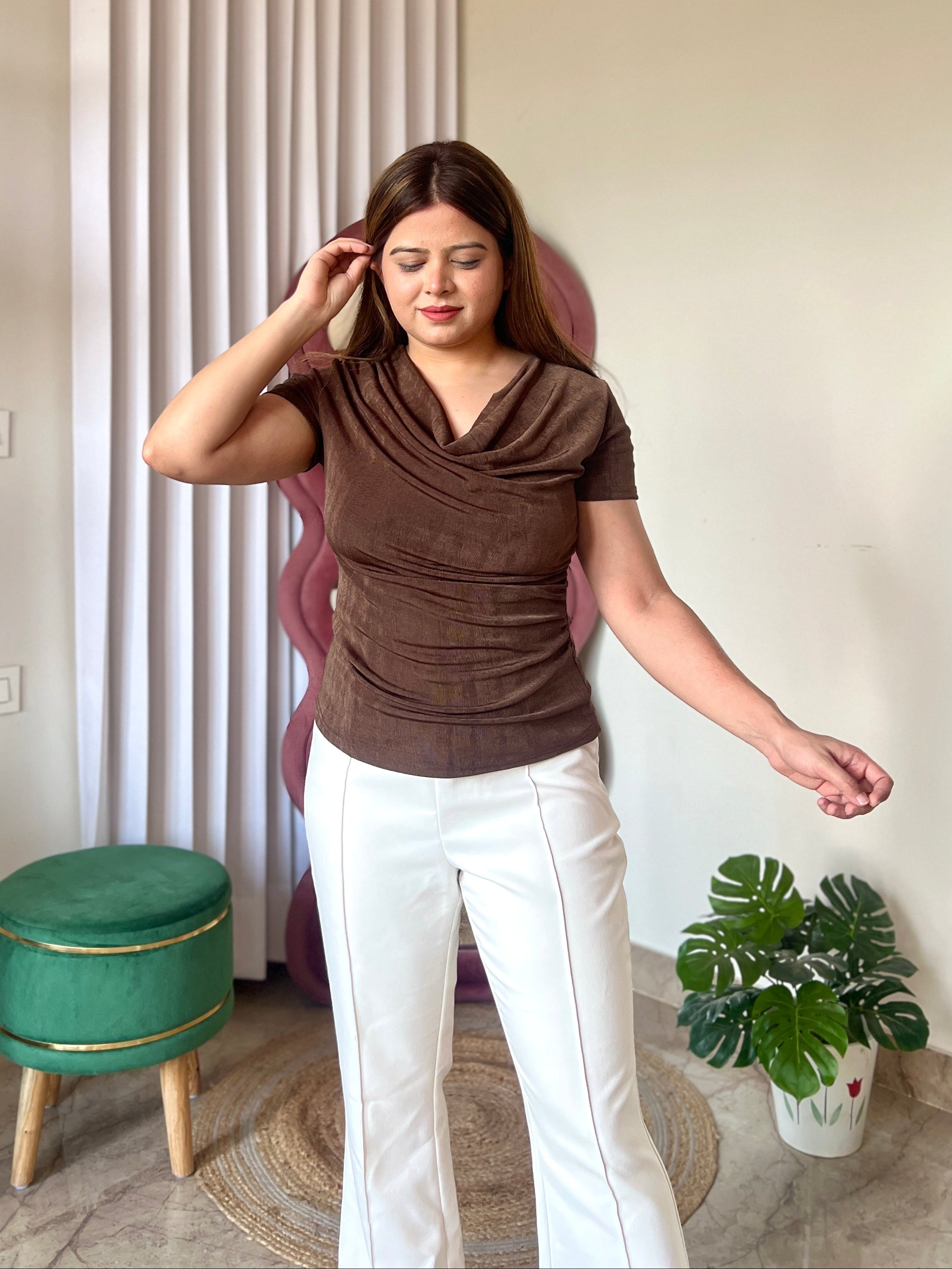 TWINNY COWL TOP