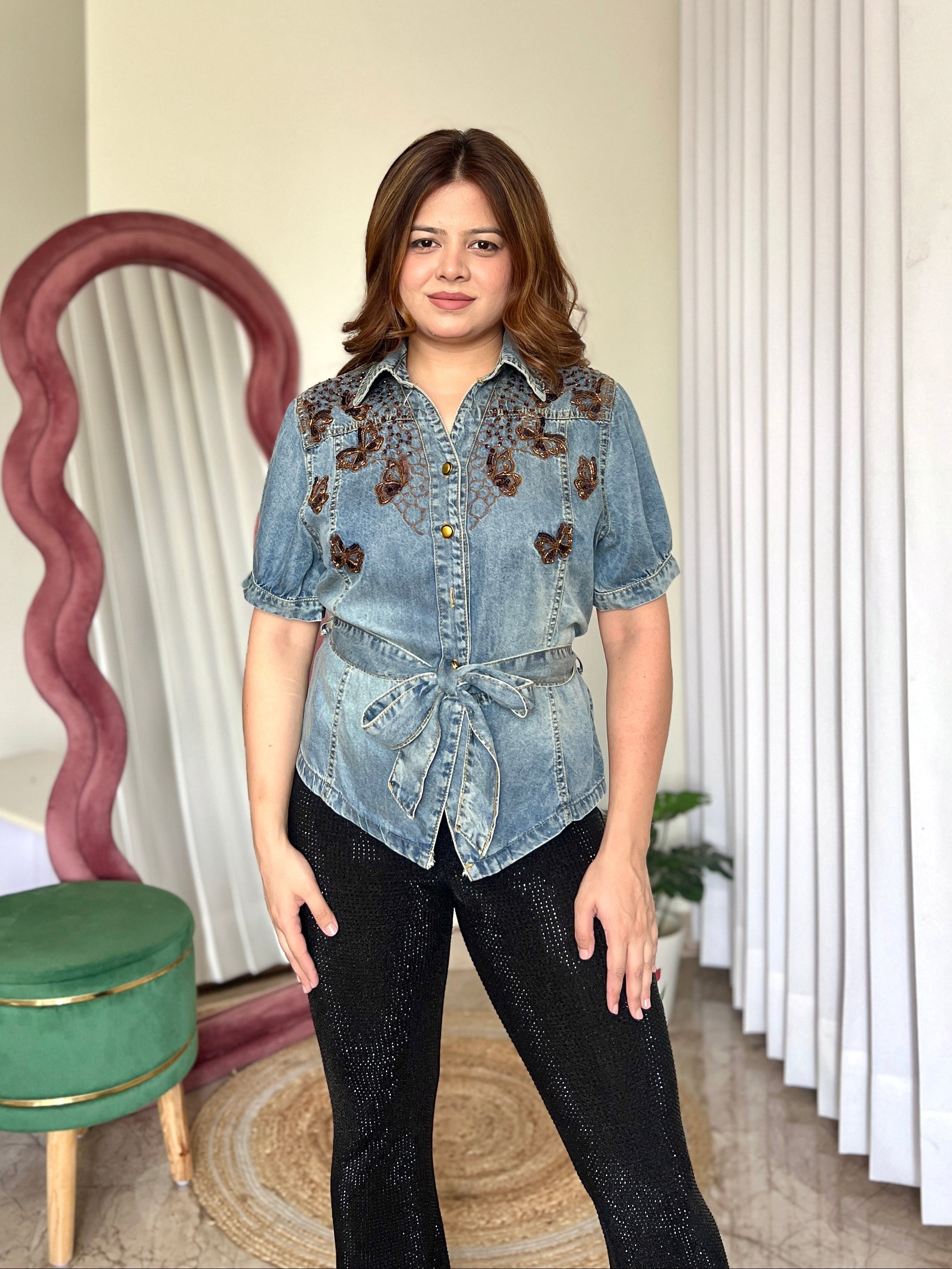 KAIRA DENIM TOP