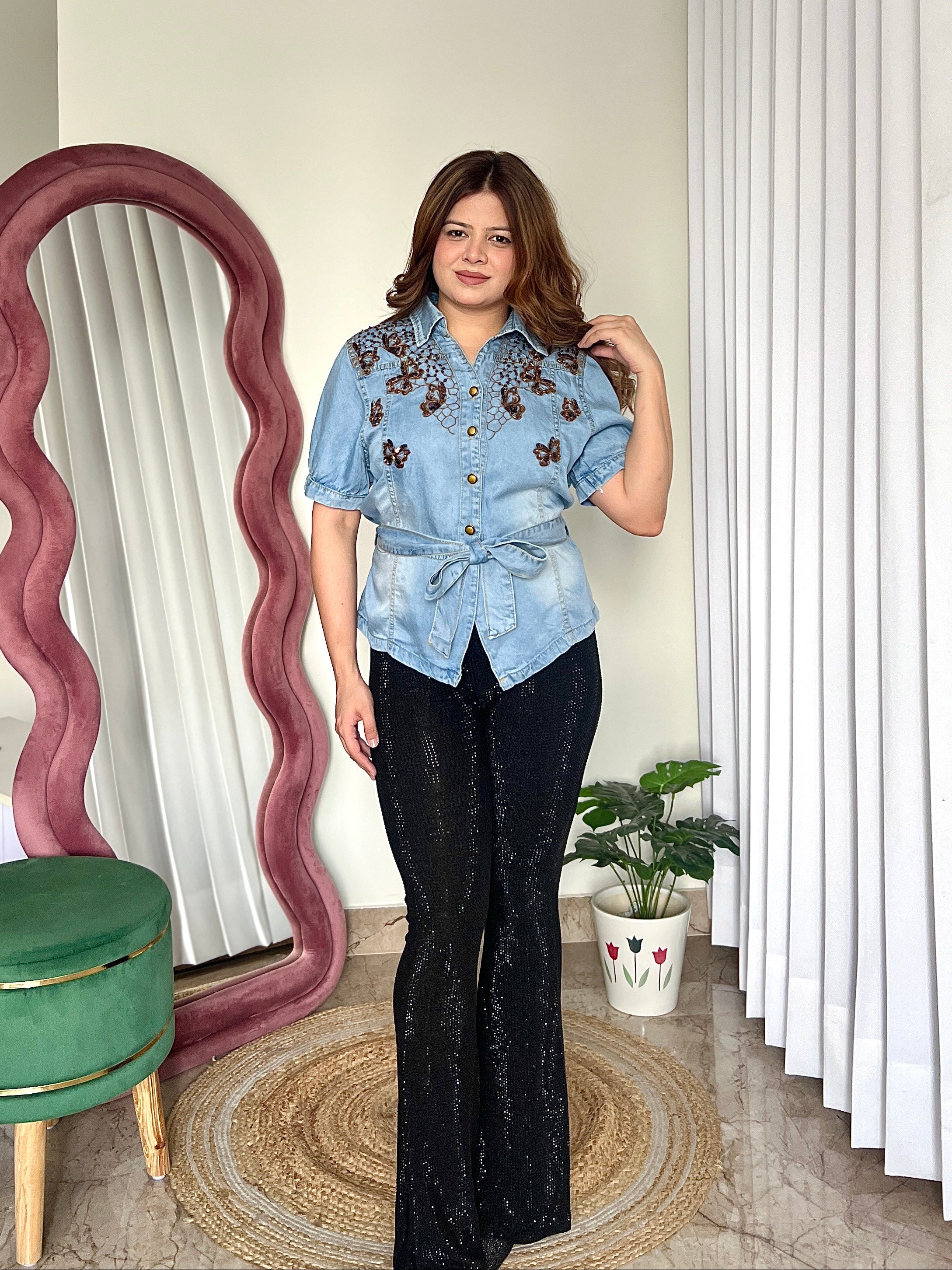 KAIRA DENIM TOP