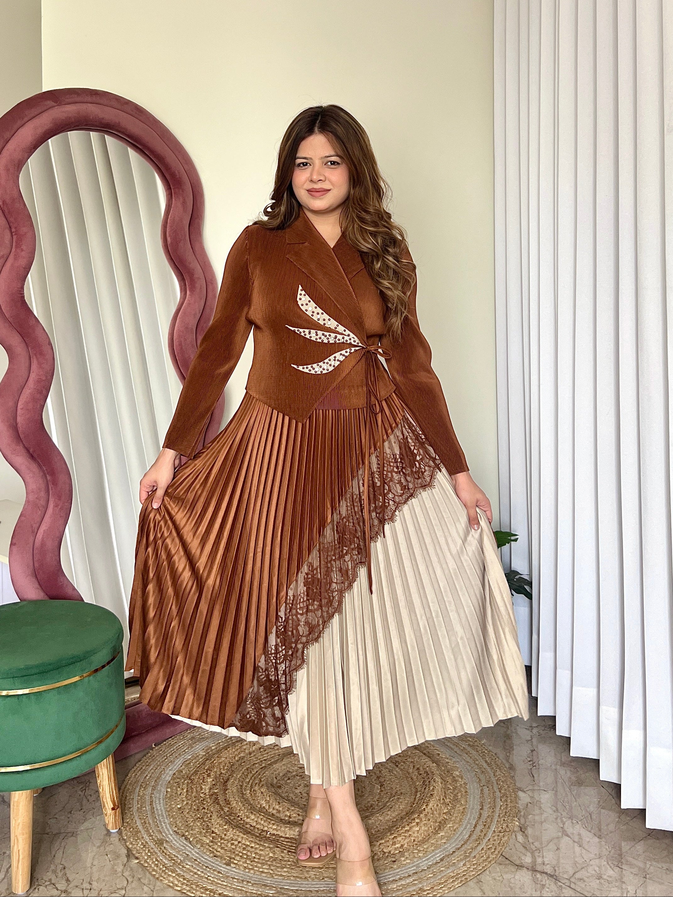 LEAH PLEATED DRESS