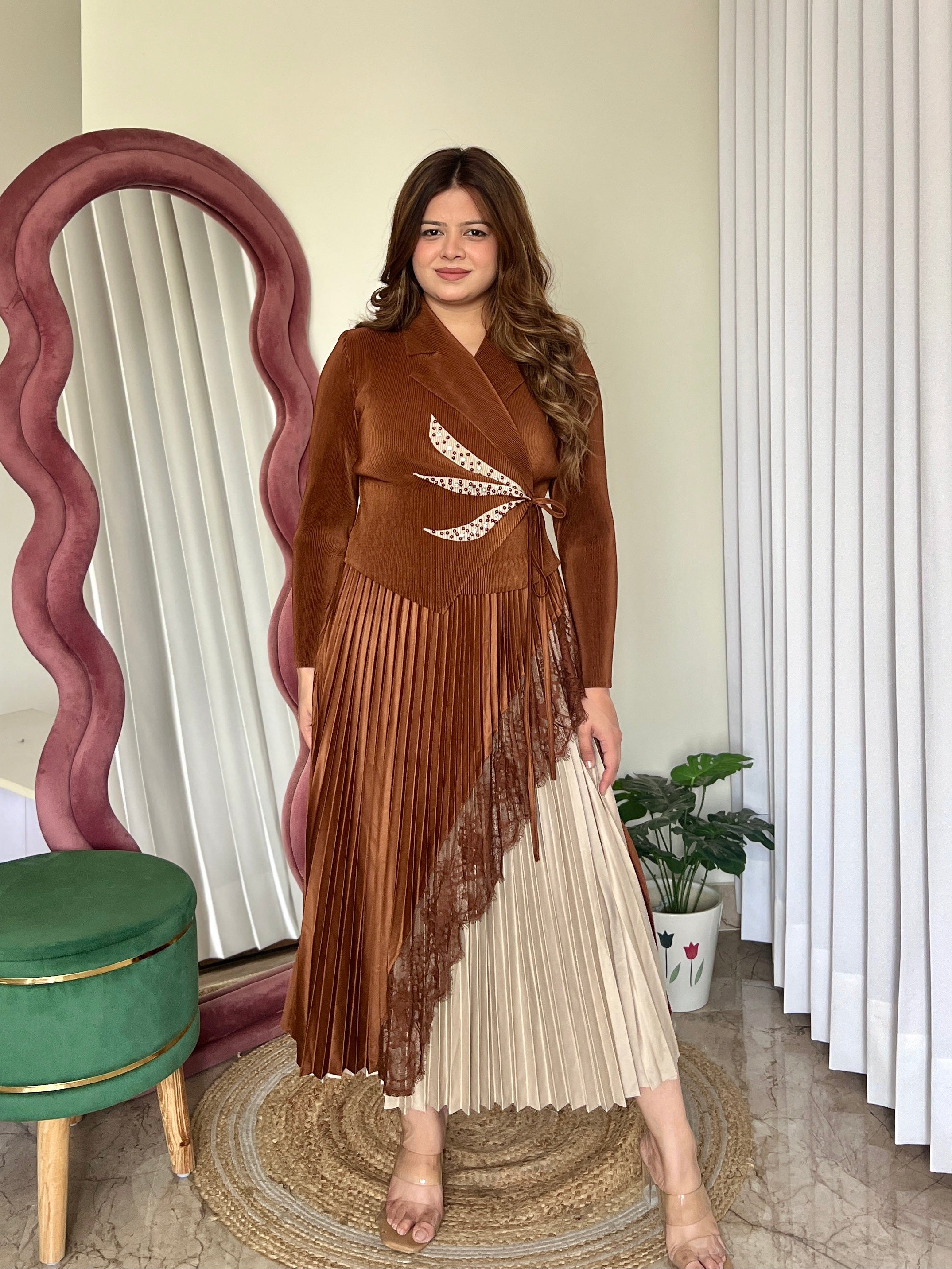 LEAH PLEATED DRESS