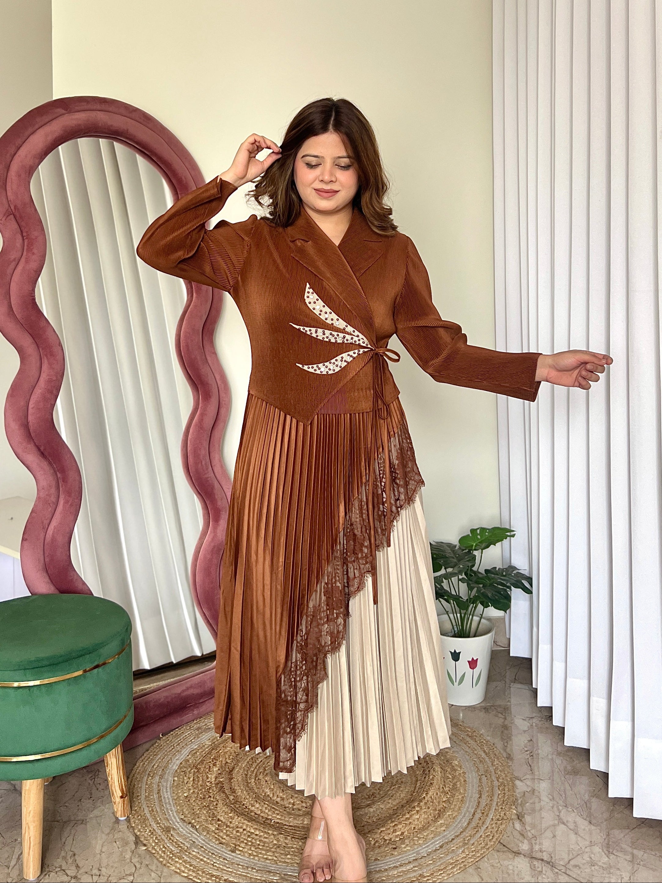 LEAH PLEATED DRESS