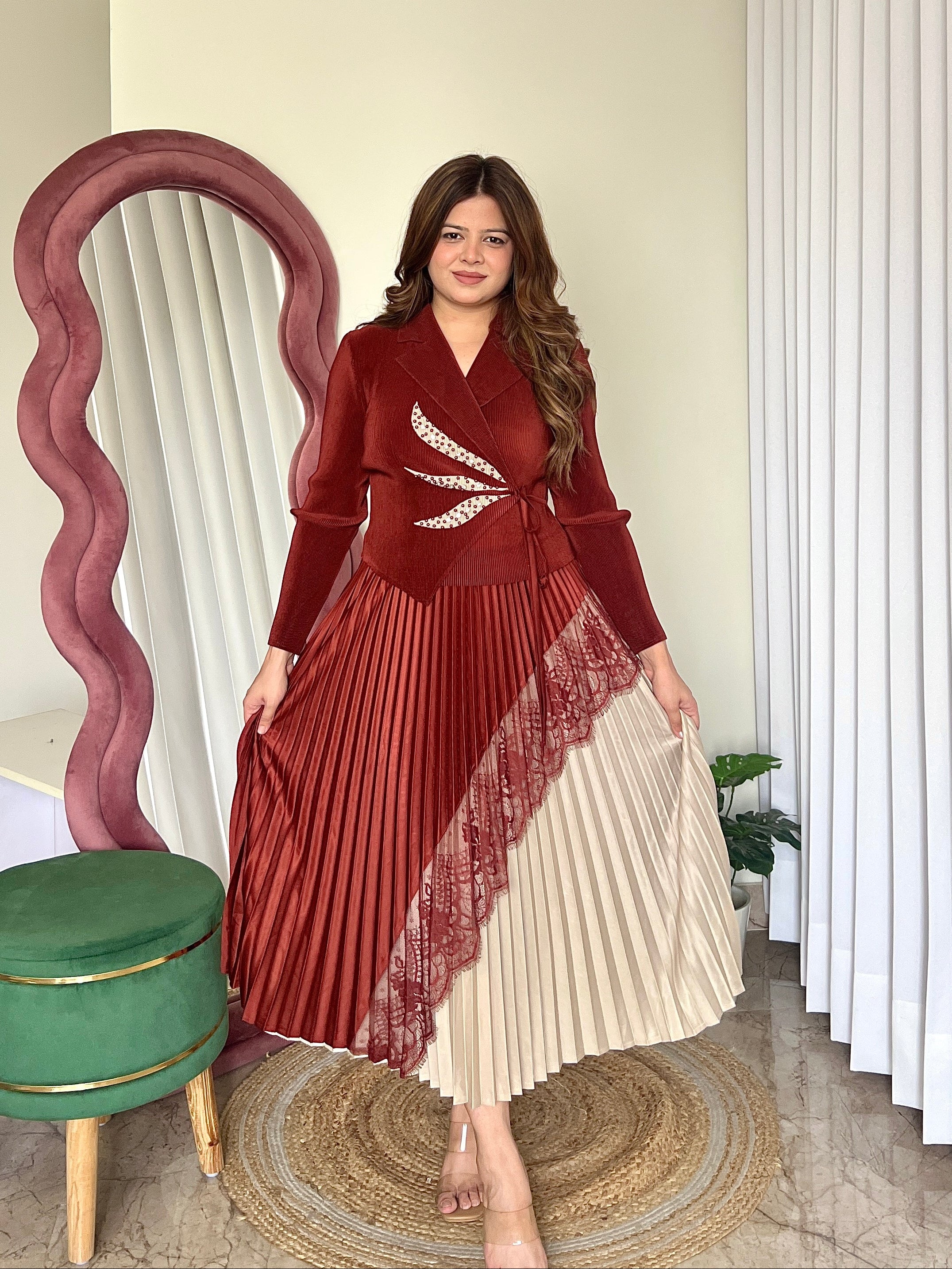 LEAH PLEATED DRESS