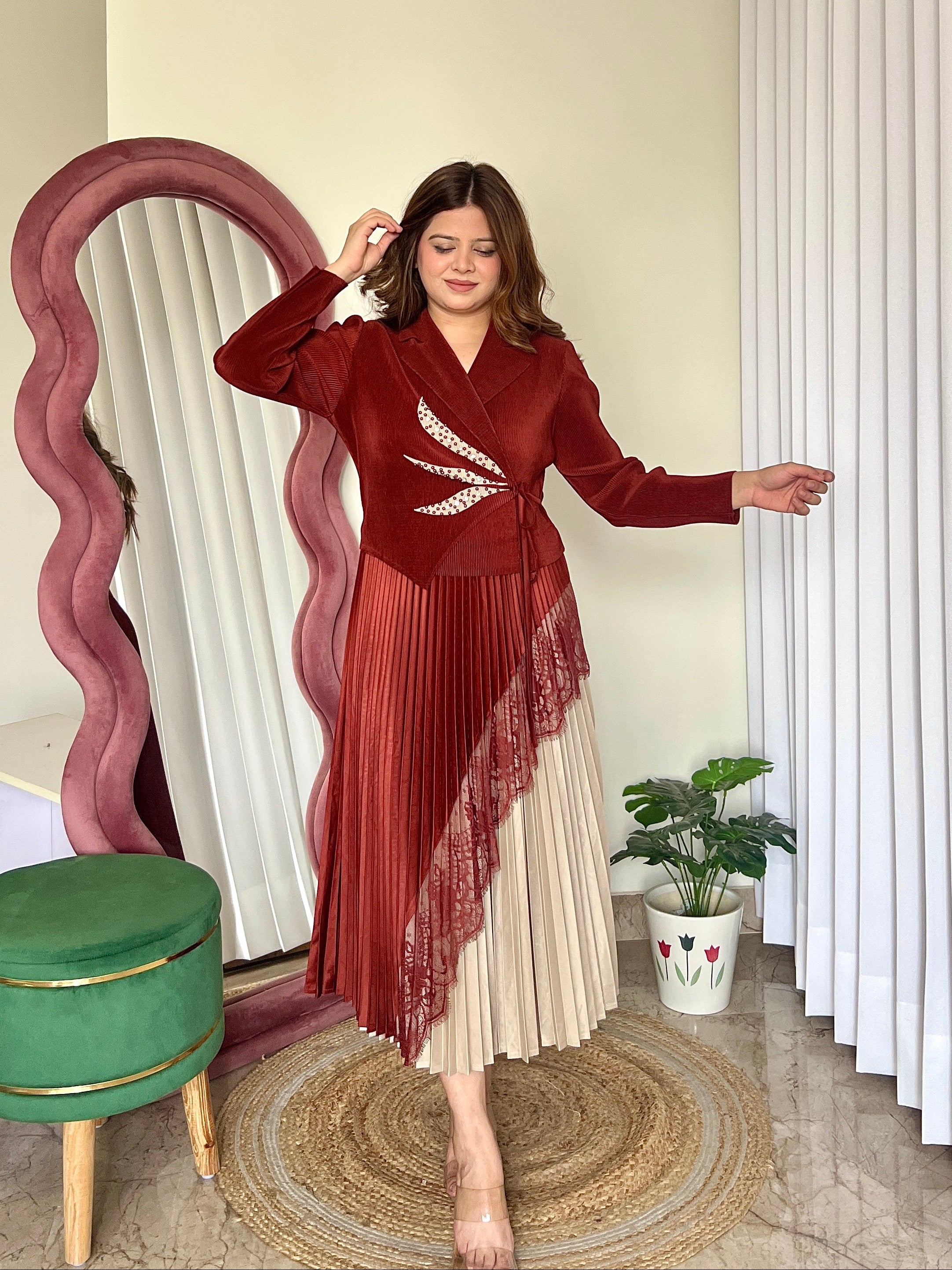 LEAH PLEATED DRESS