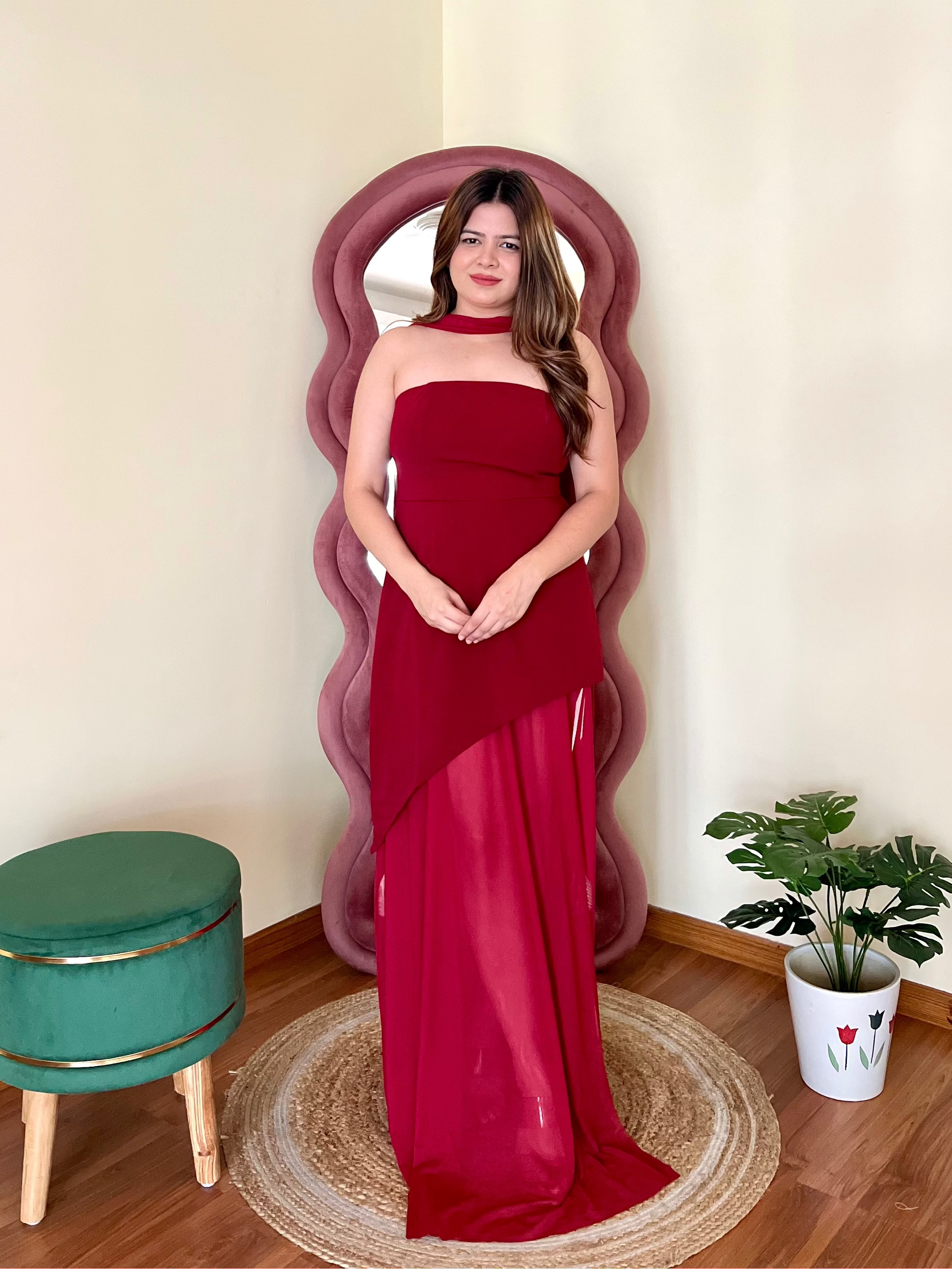 SCOTTIE TUBE DRESS WITH STOLE