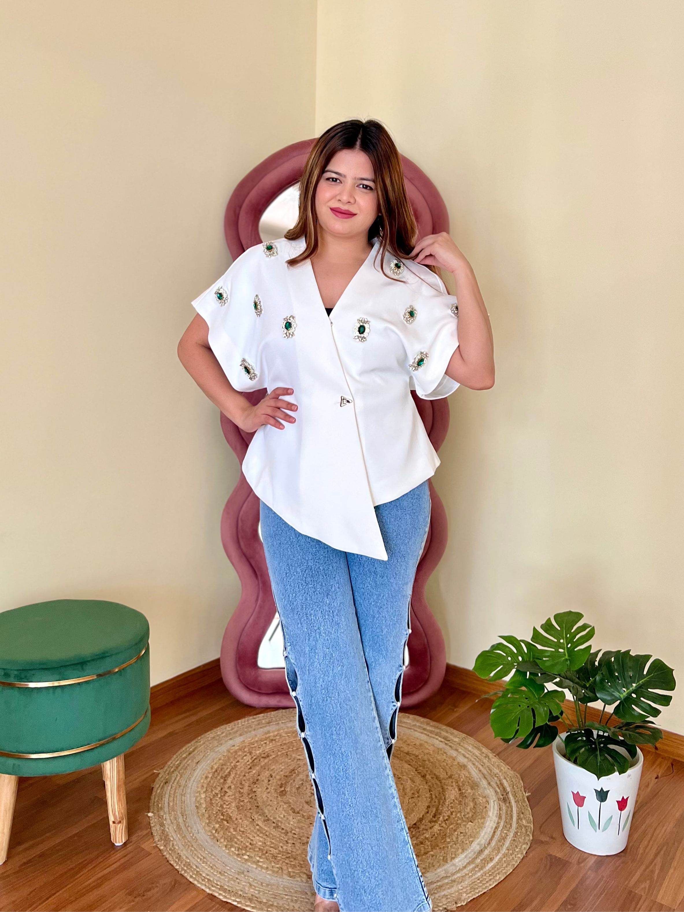 ALMOND LUXE BLOUSE