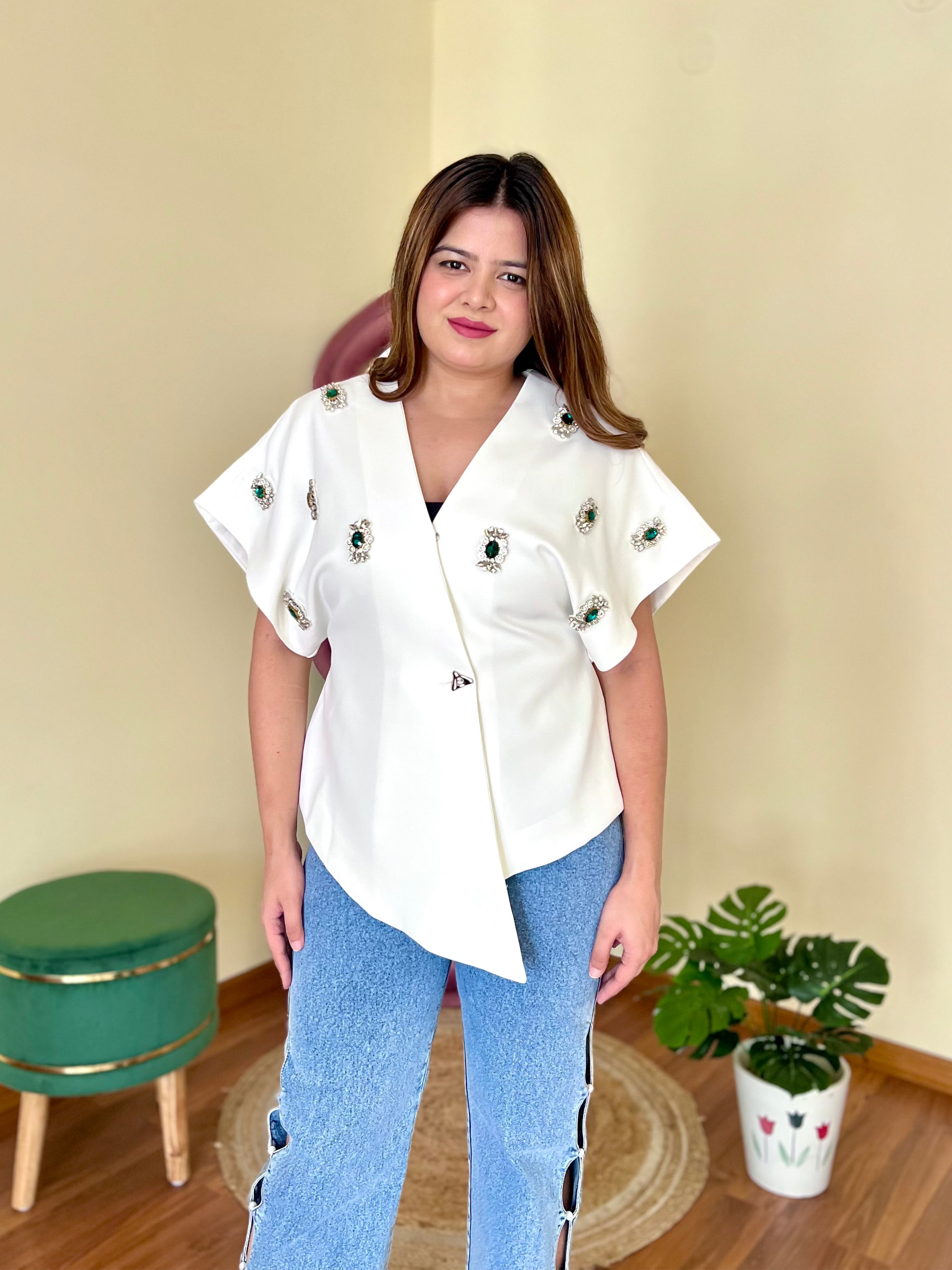 ALMOND LUXE BLOUSE