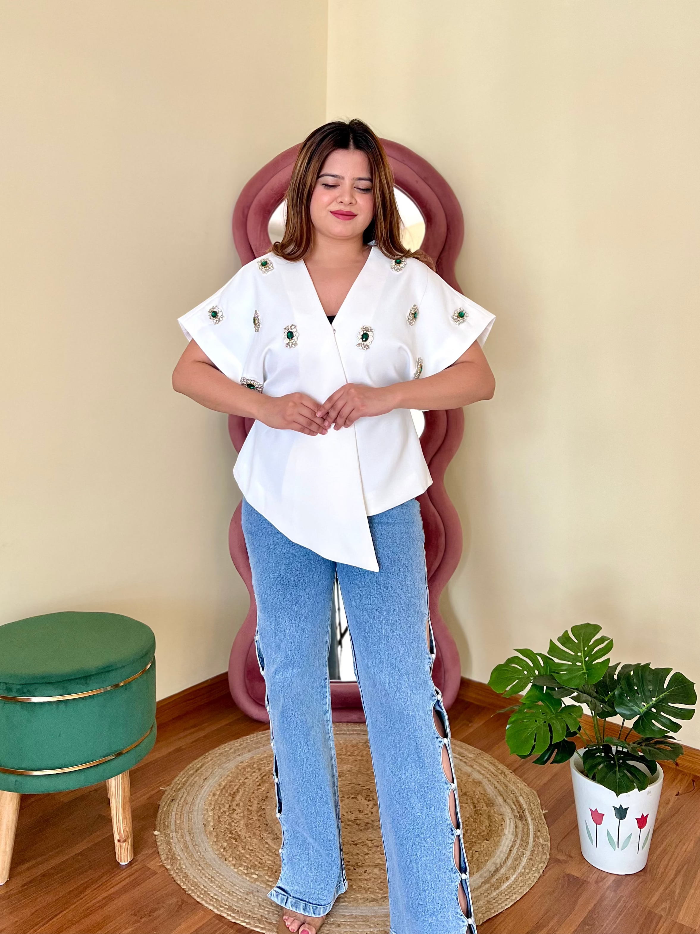 ALMOND LUXE BLOUSE