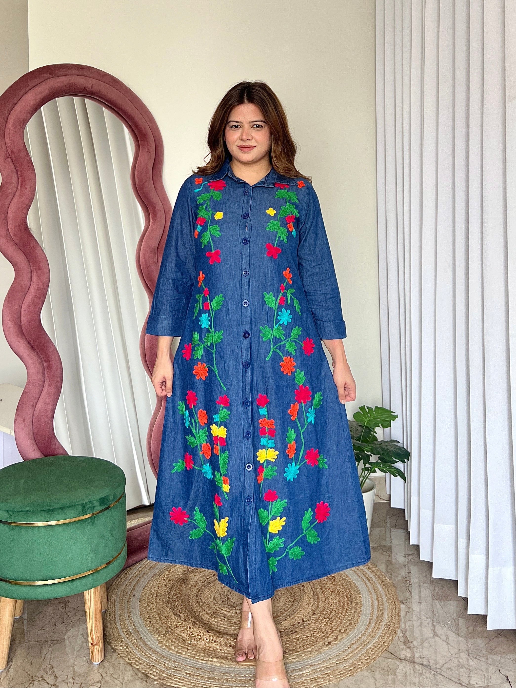 RANI FLORAL DENIM DRESS