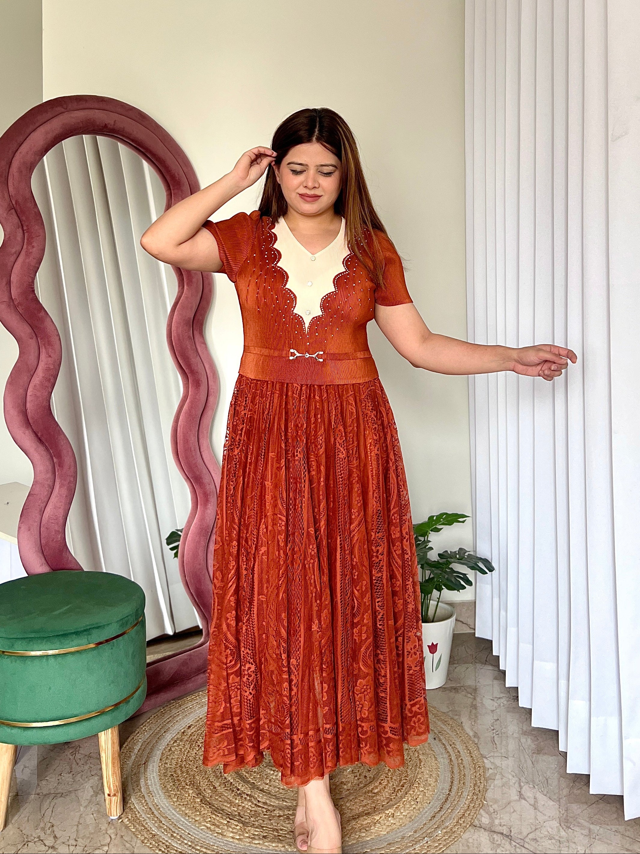 SAMANTHA PLEATED DRESS
