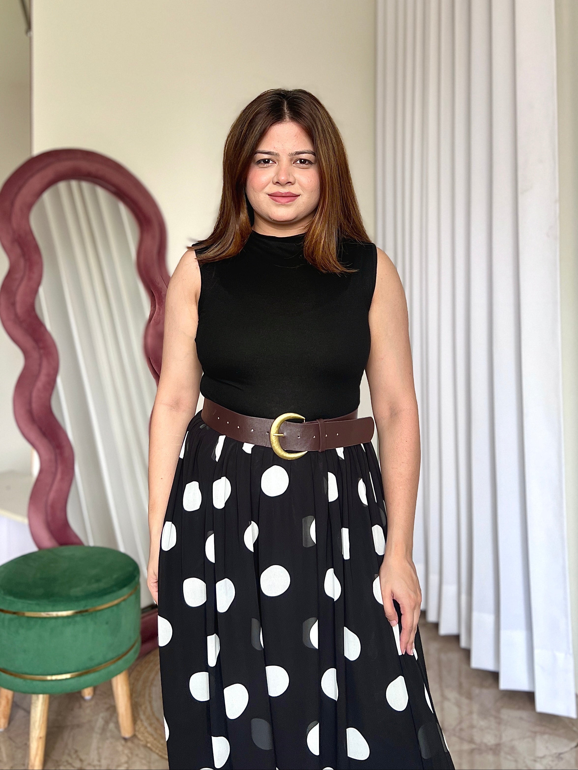 ROSETTE POLKA DOT SKIRT SET