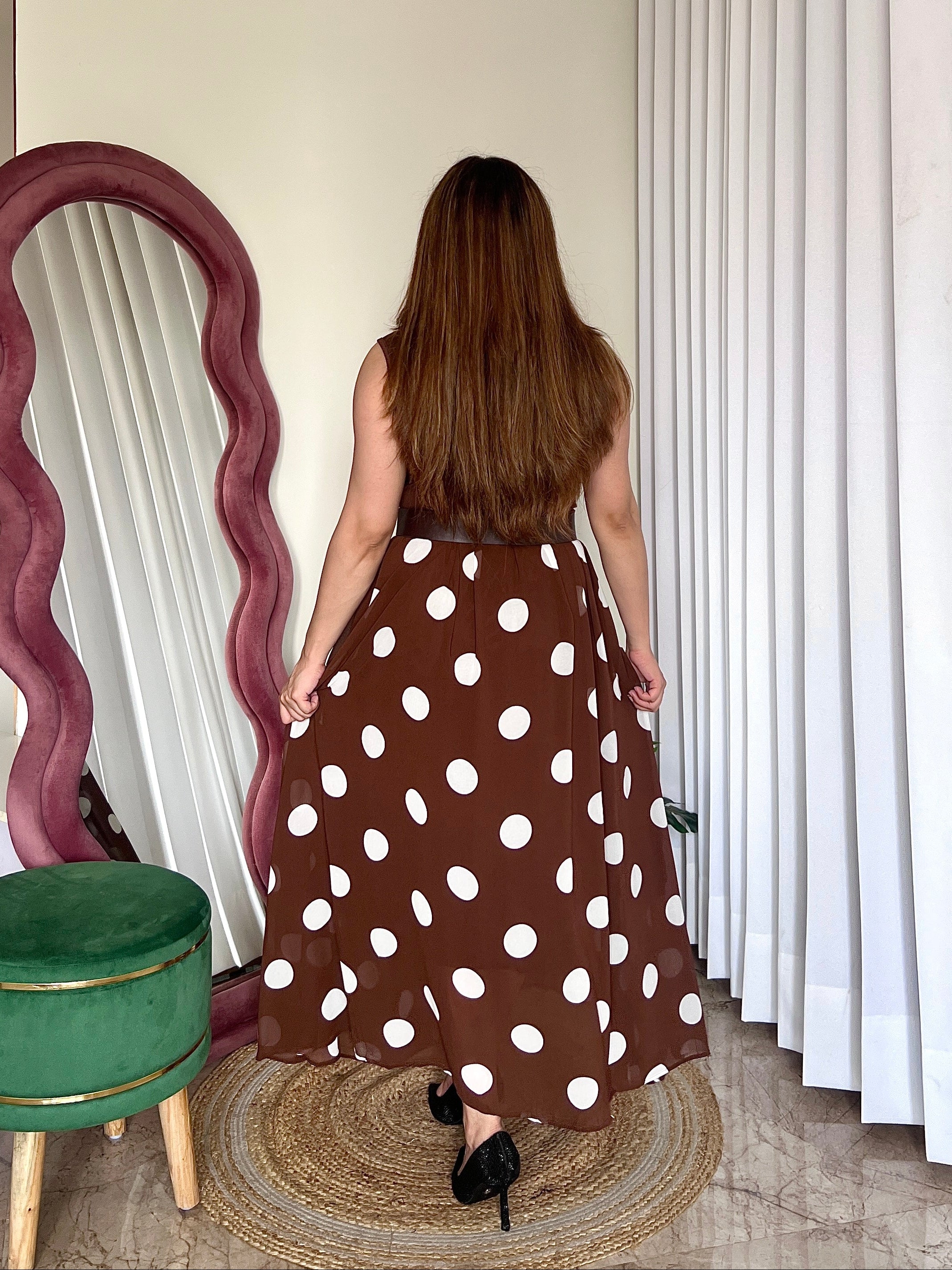 ROSETTE POLKA DOT SKIRT SET