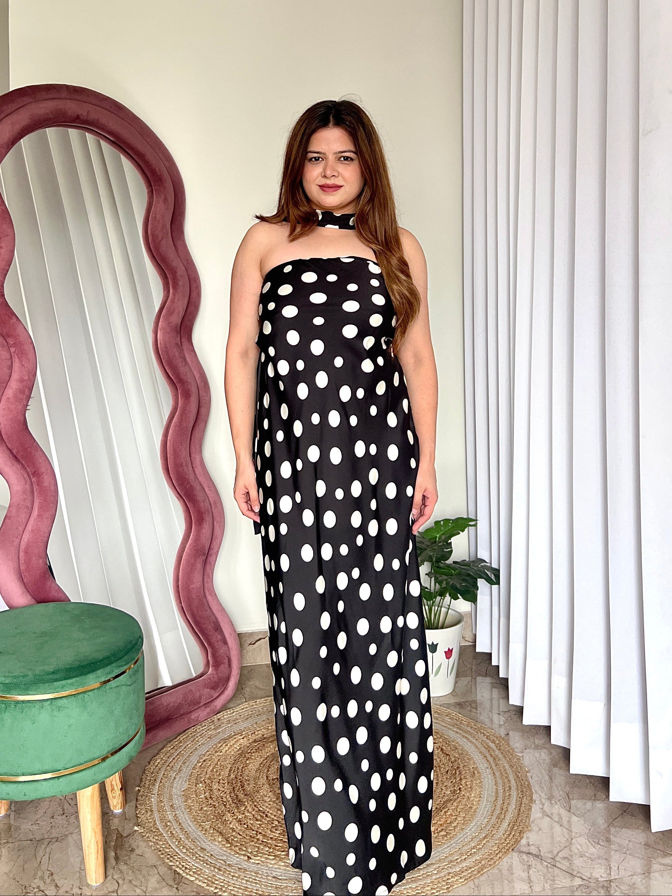 PALM POLKA DOT DRESS