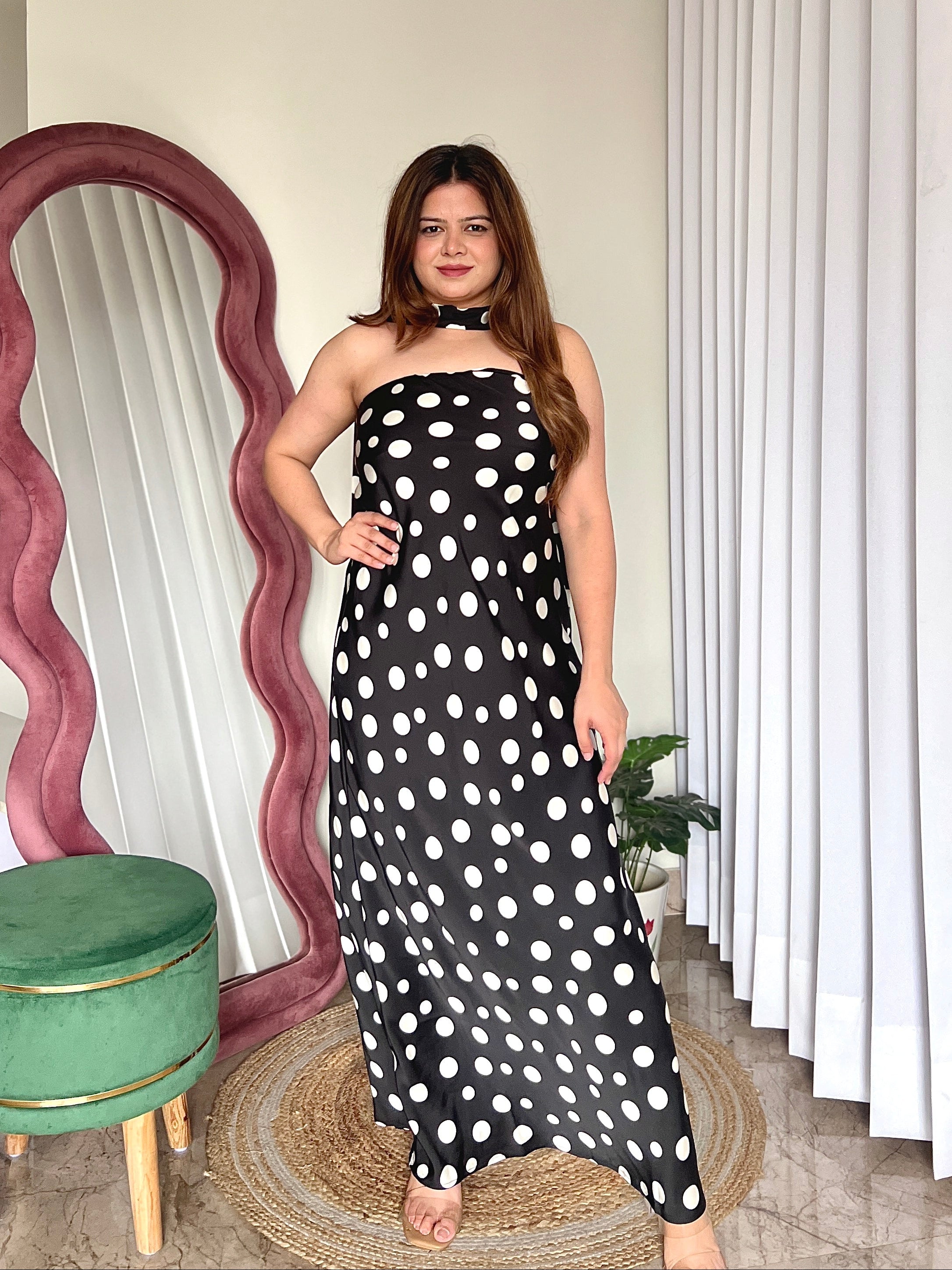 PALM POLKA DOT DRESS
