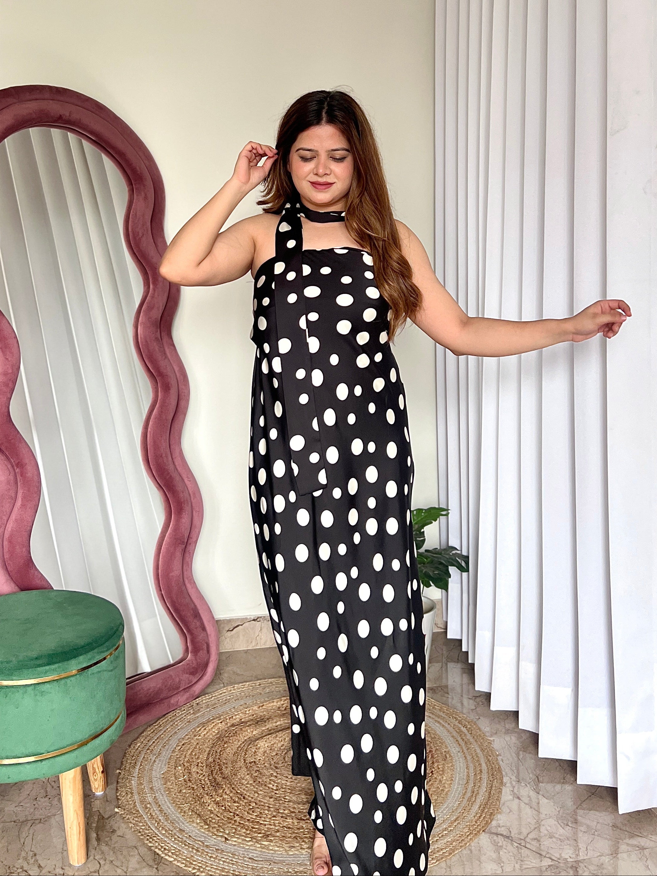 PALM POLKA DOT DRESS