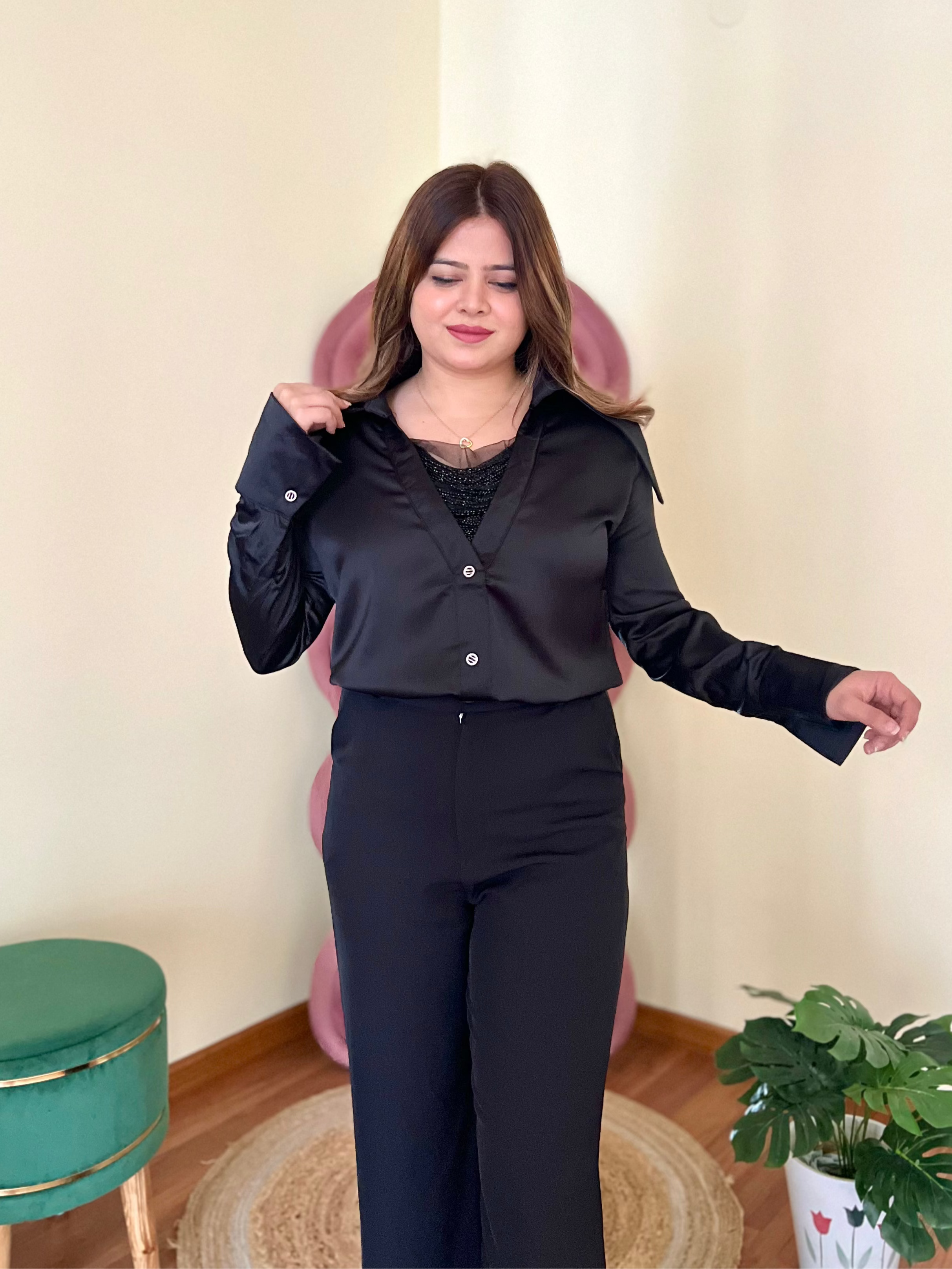 SYLVIE SATIN SHIRT