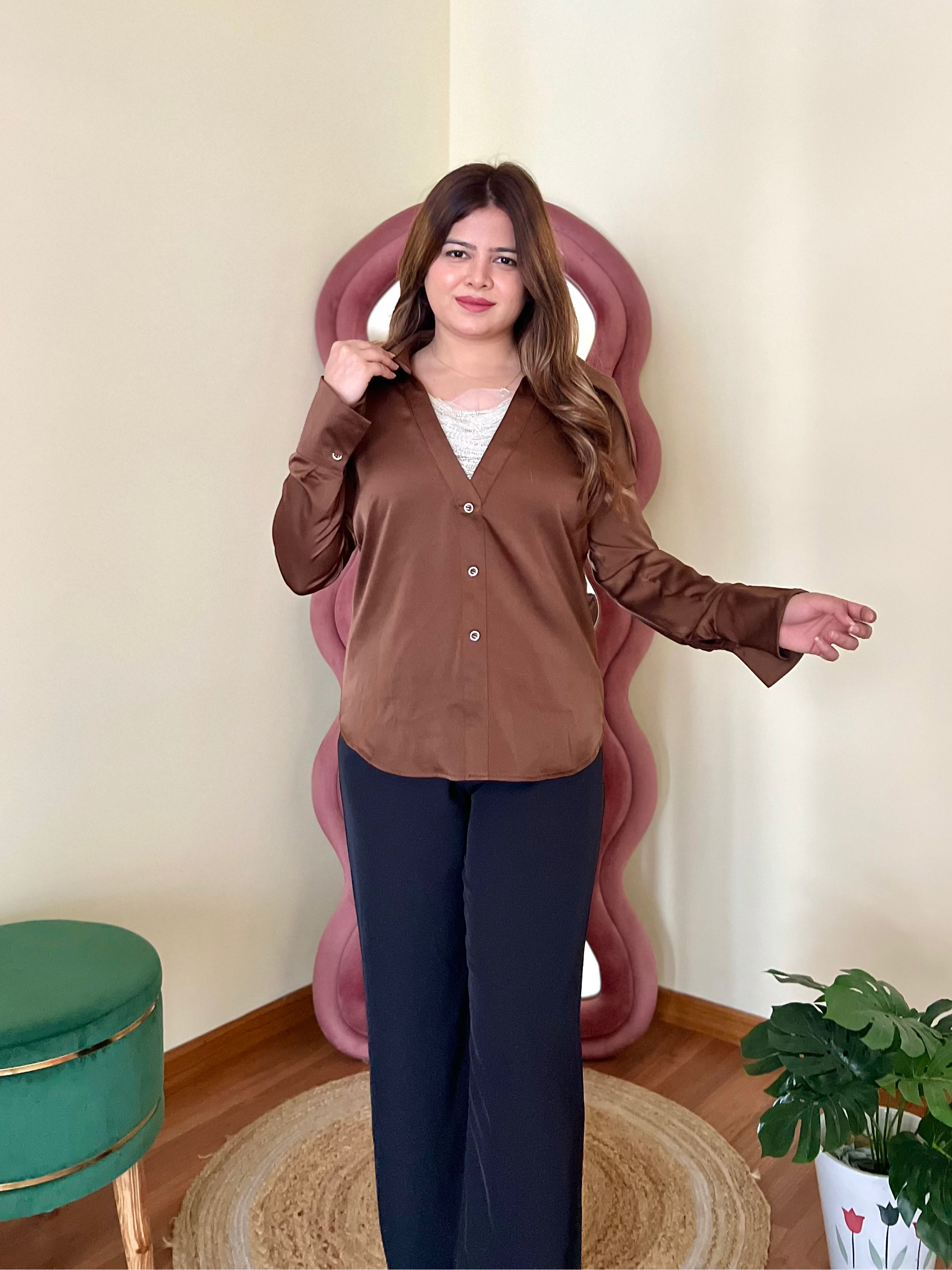 SYLVIE SATIN SHIRT