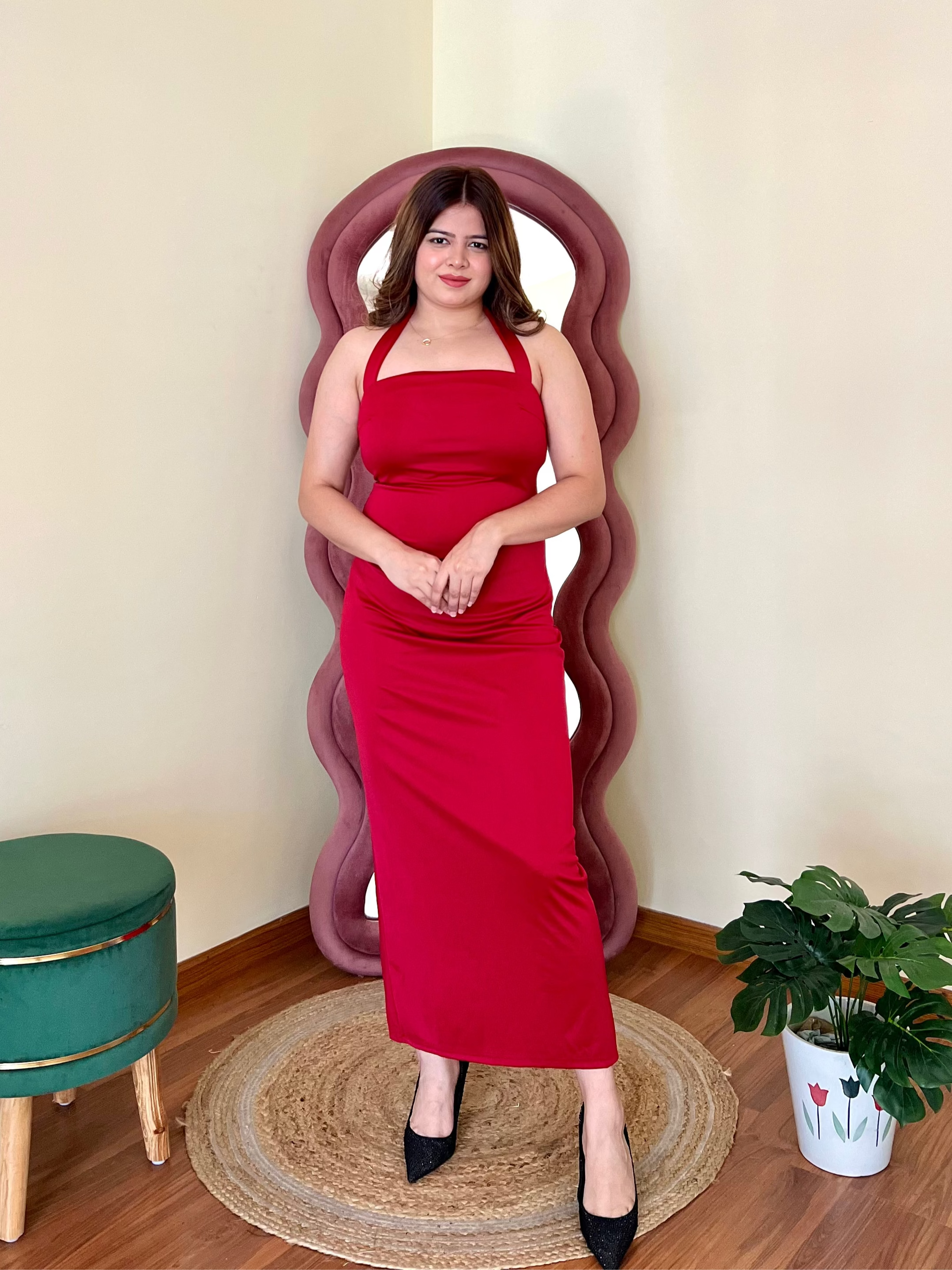 HAYLEY HALTER NECK DRESS