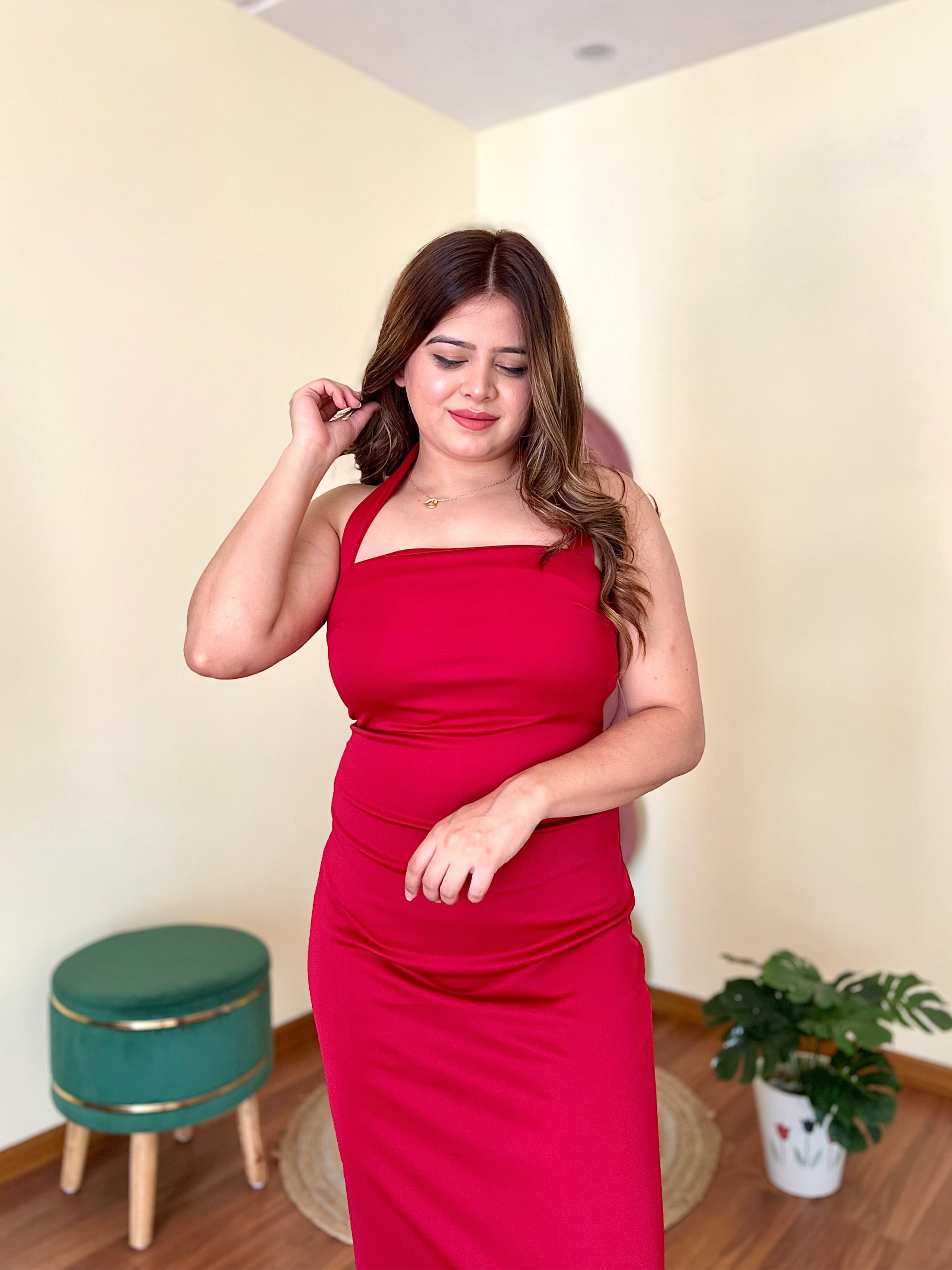HAYLEY HALTER NECK DRESS