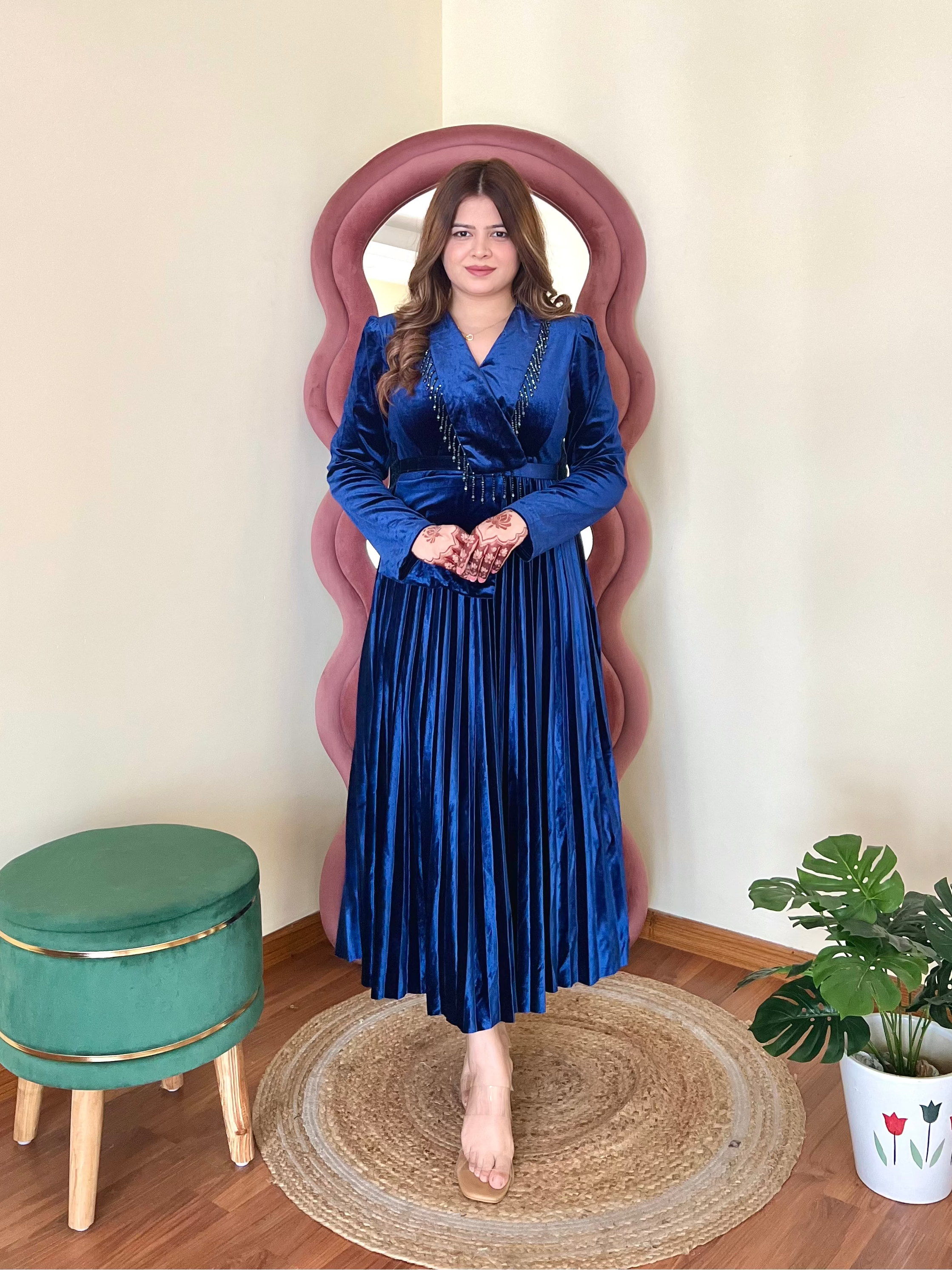 RUBY TASSEL VELVET DRESS