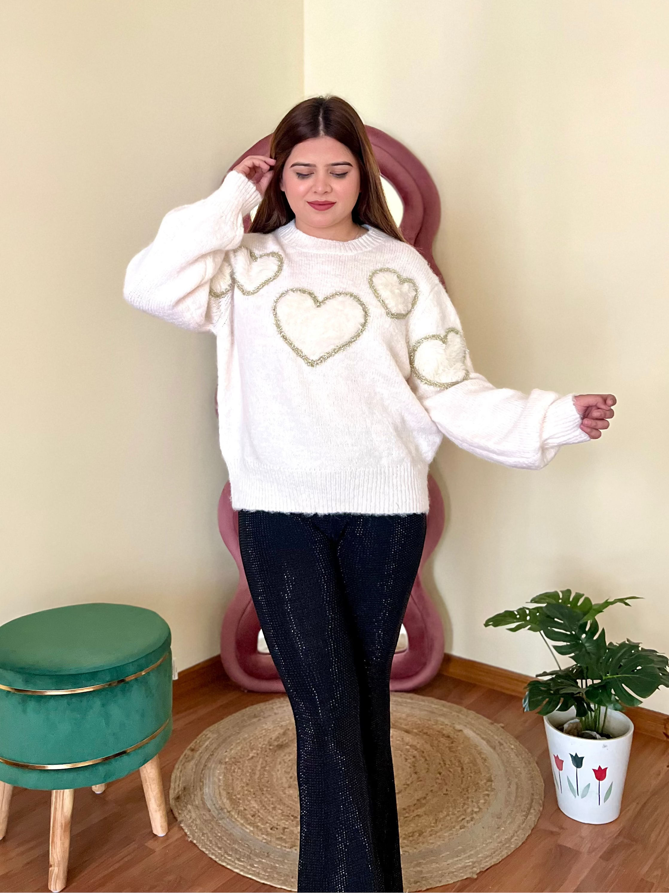 KACY HEART SWEATER