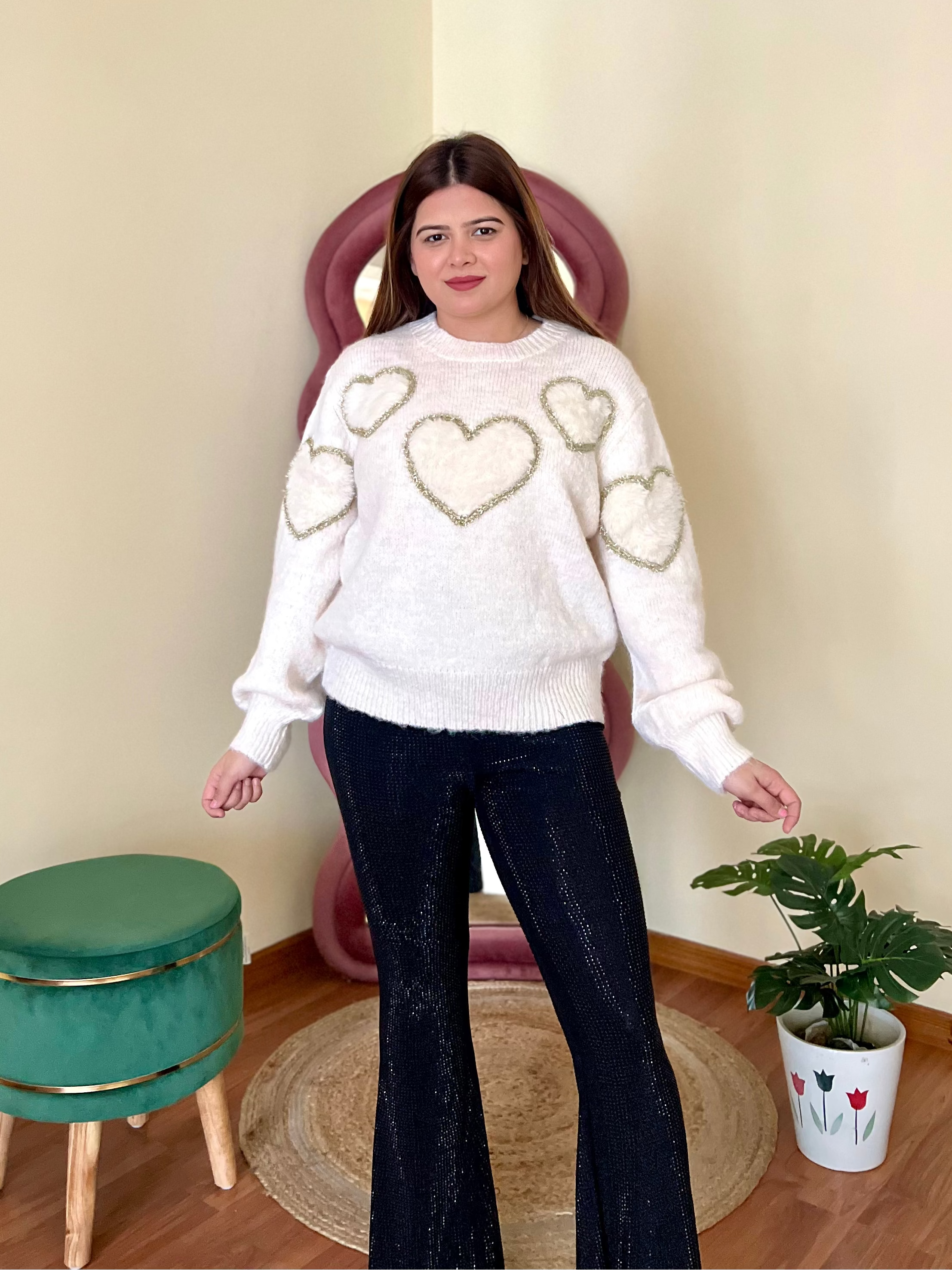 KACY HEART SWEATER