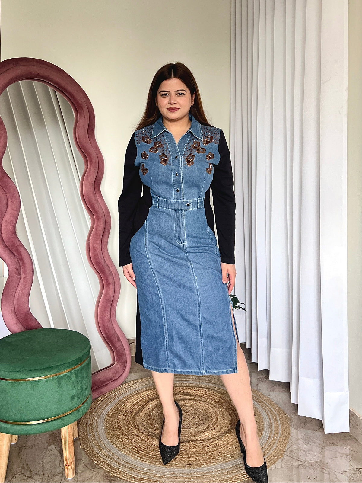 PEDRO BUTTERFLY DENIM DRESS