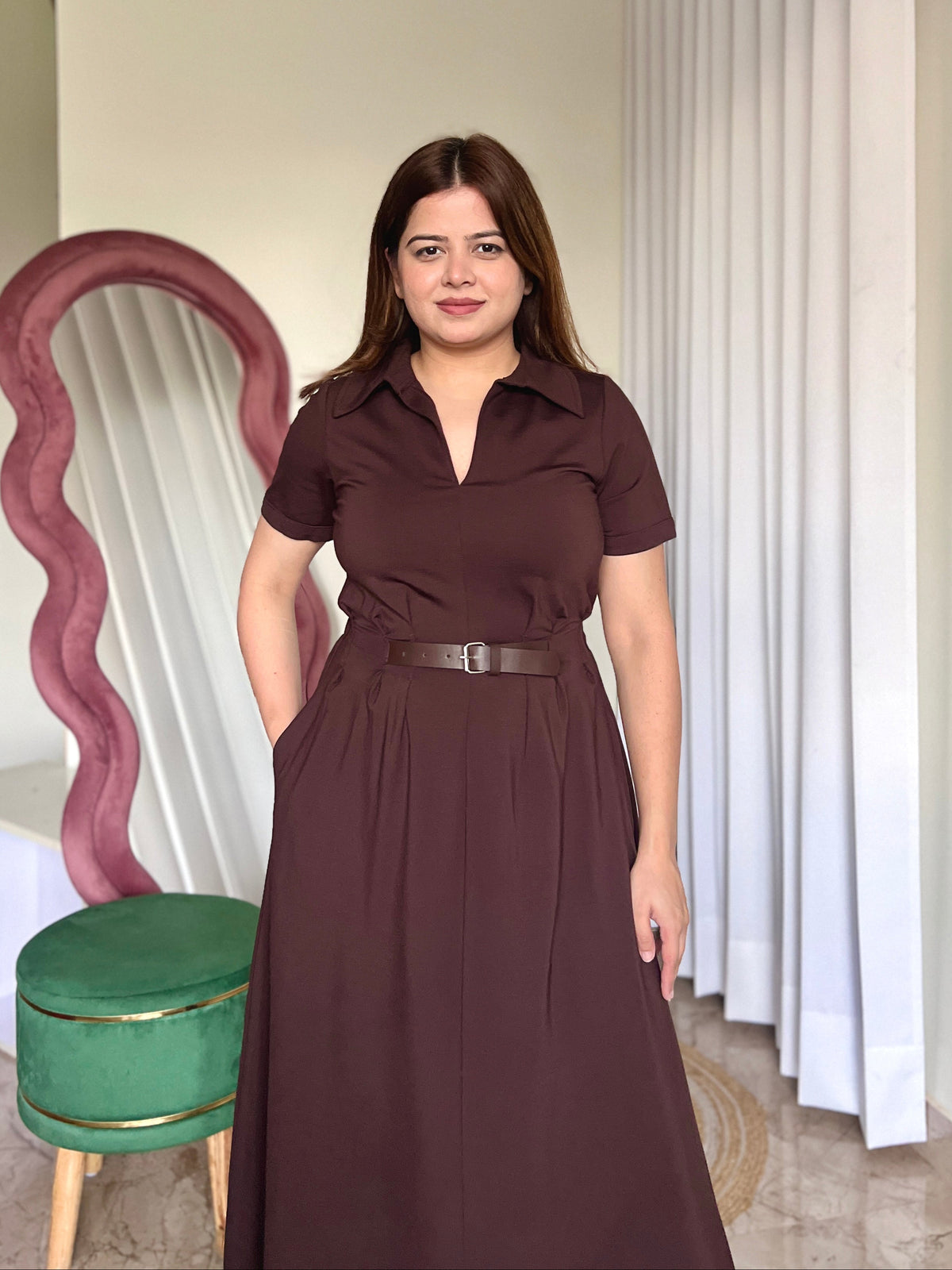 SHAWN BELTED DRESS