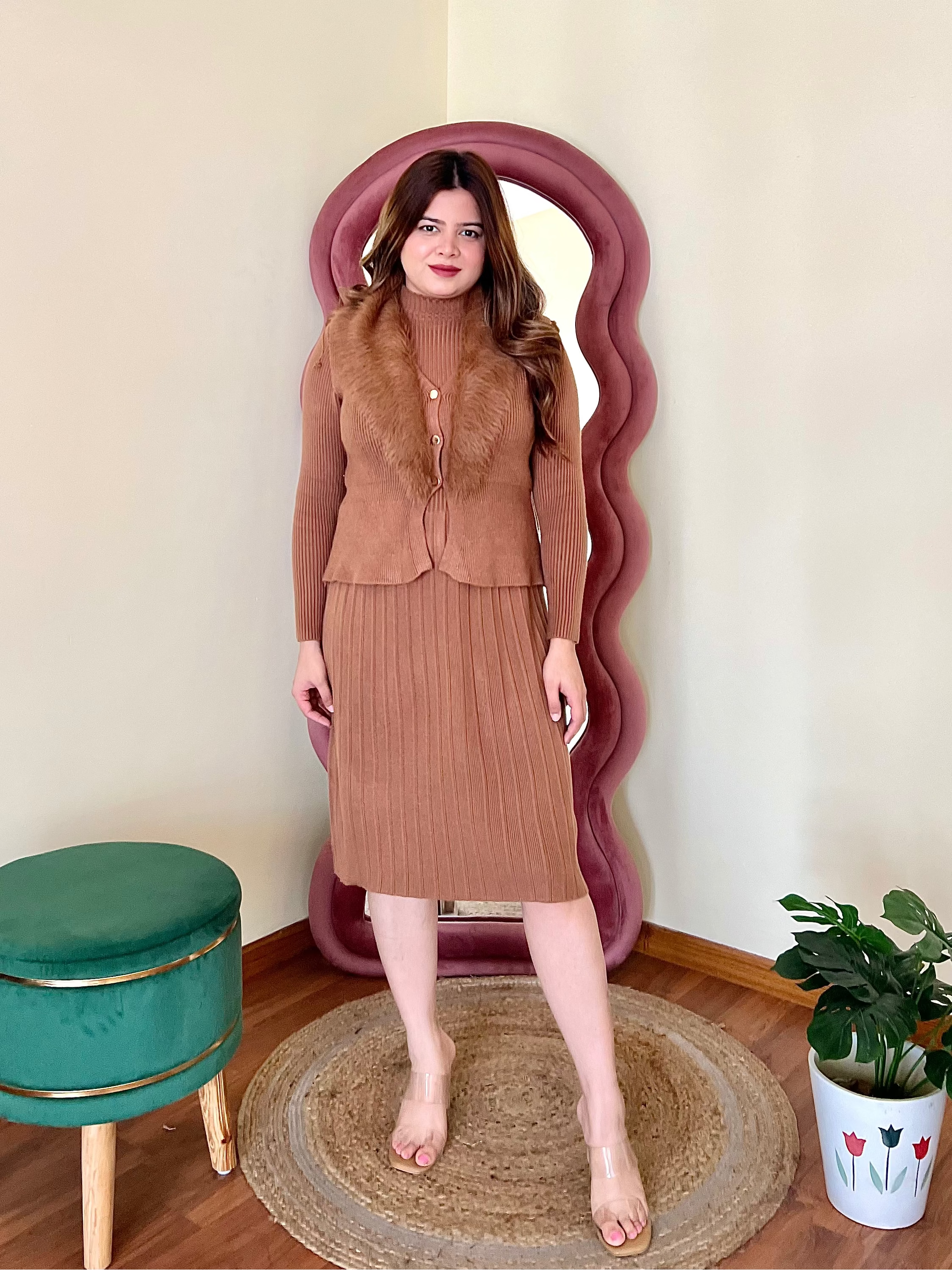 GRACE FUR JACKET DRESS