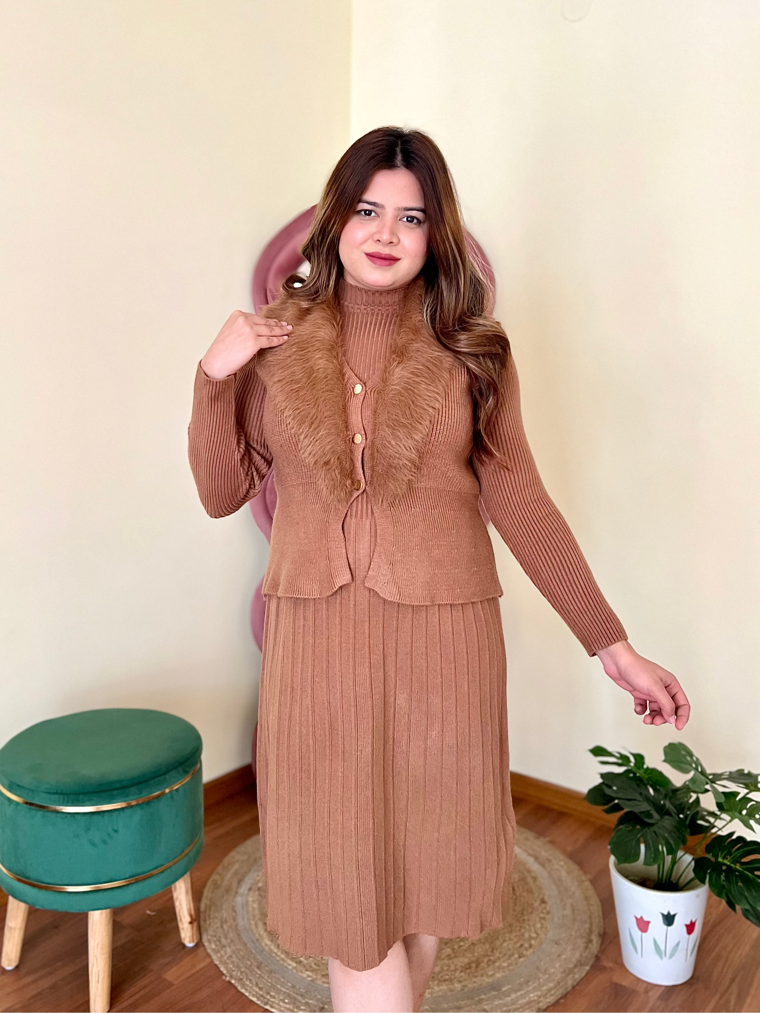 GRACE FUR JACKET DRESS