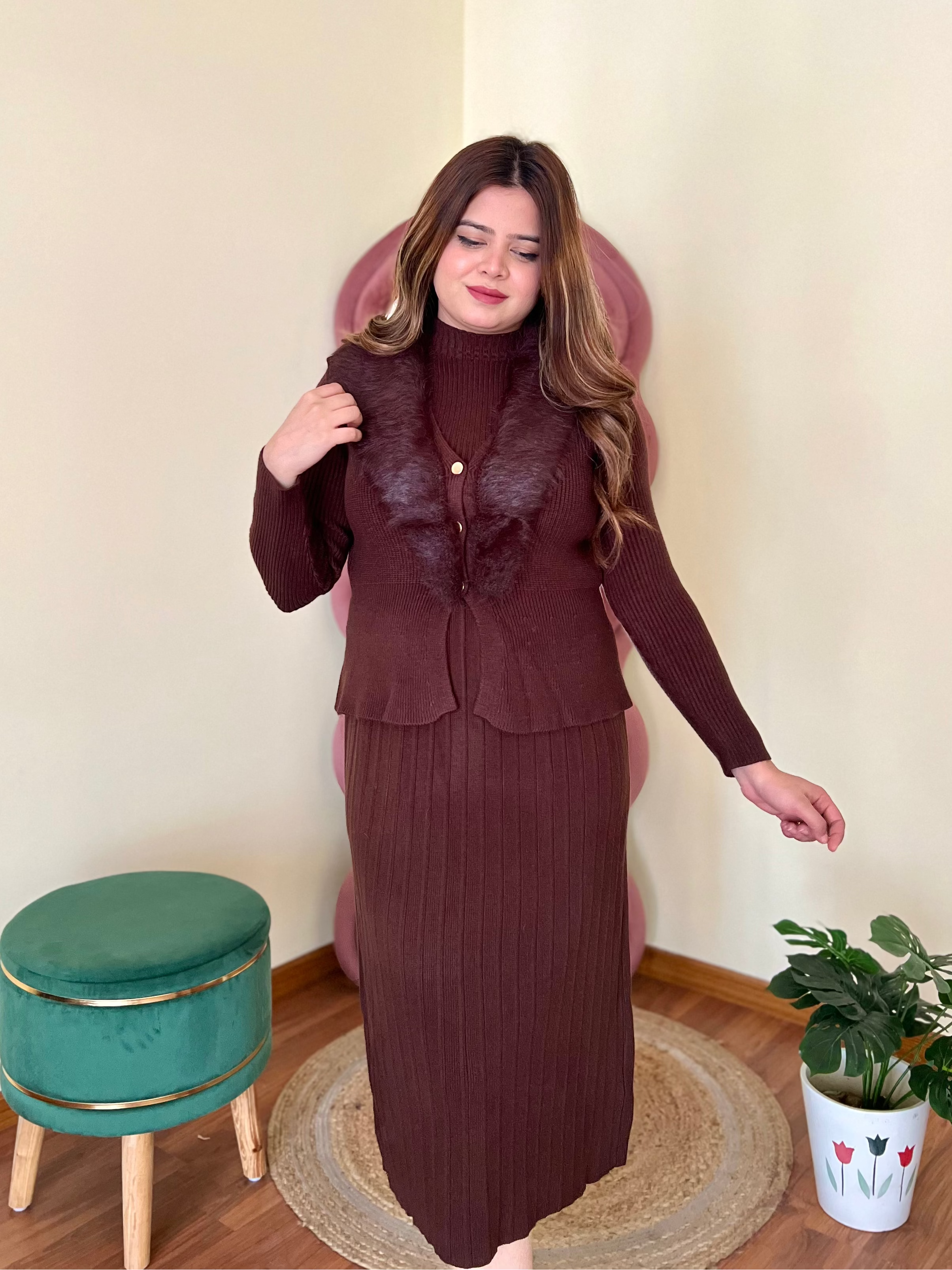 GRACE FUR JACKET DRESS