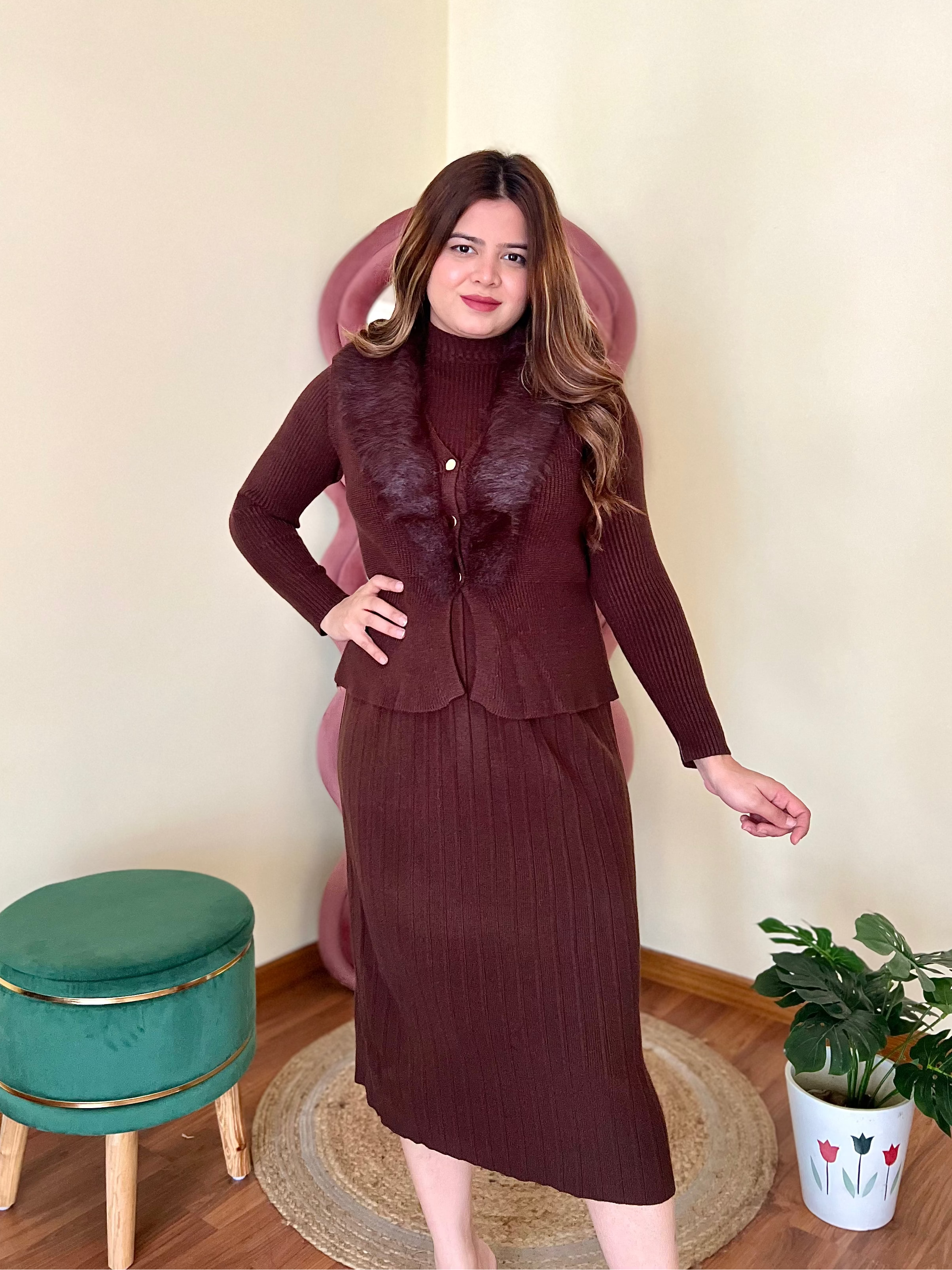 GRACE FUR JACKET DRESS