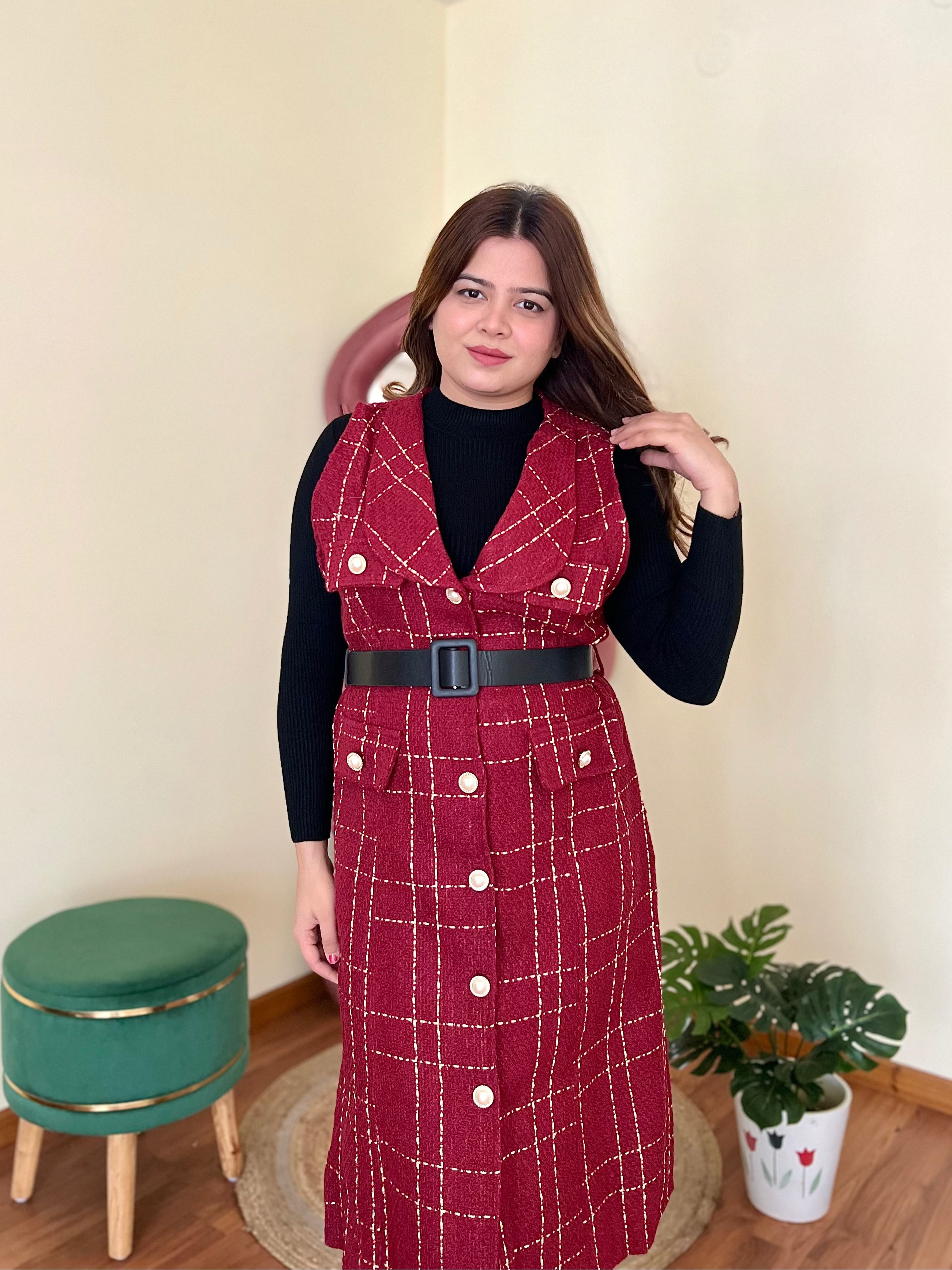 CLEO TWEED MIDI DRESS