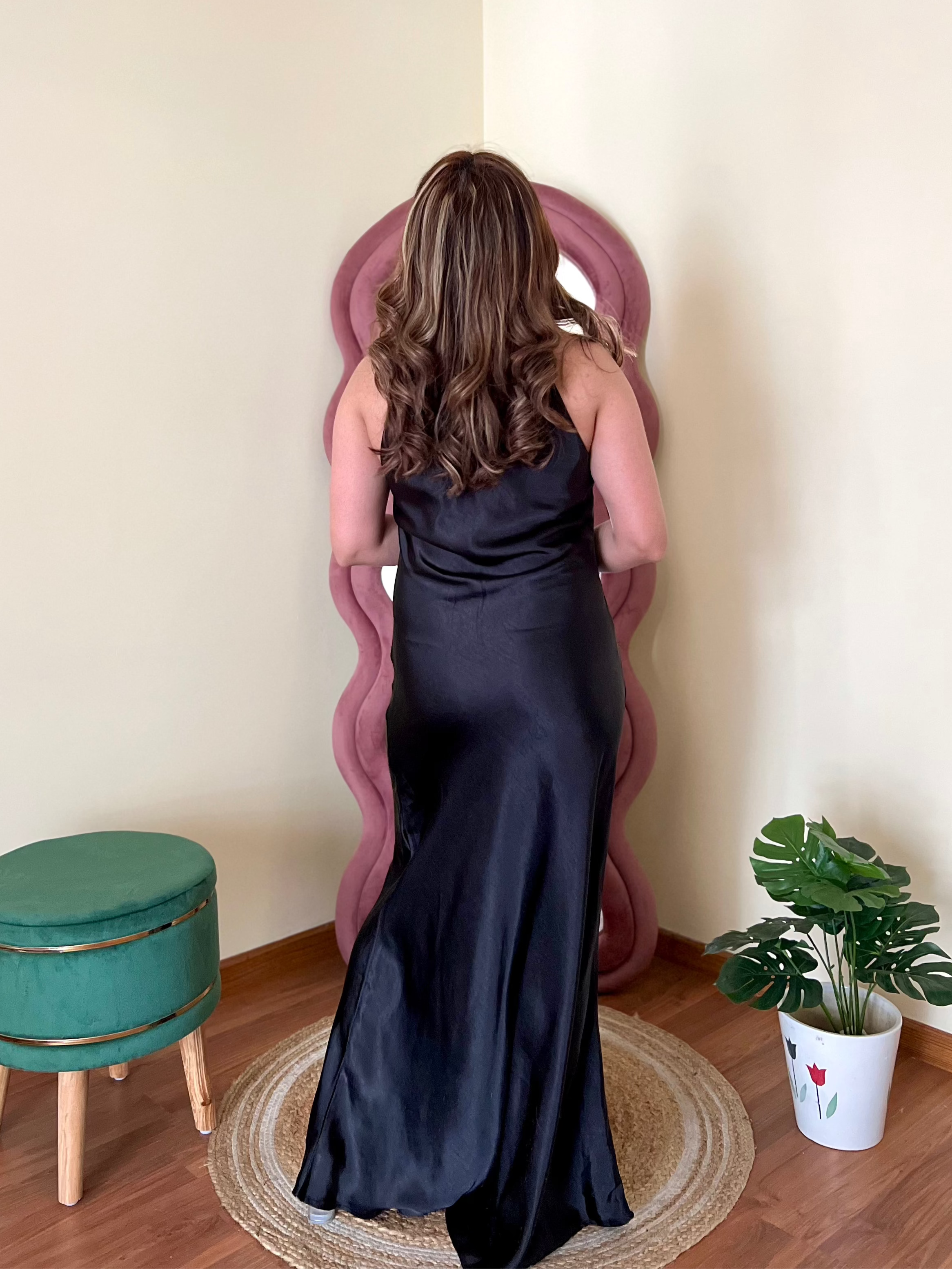 NOIR LUXE HALTER GOWN
