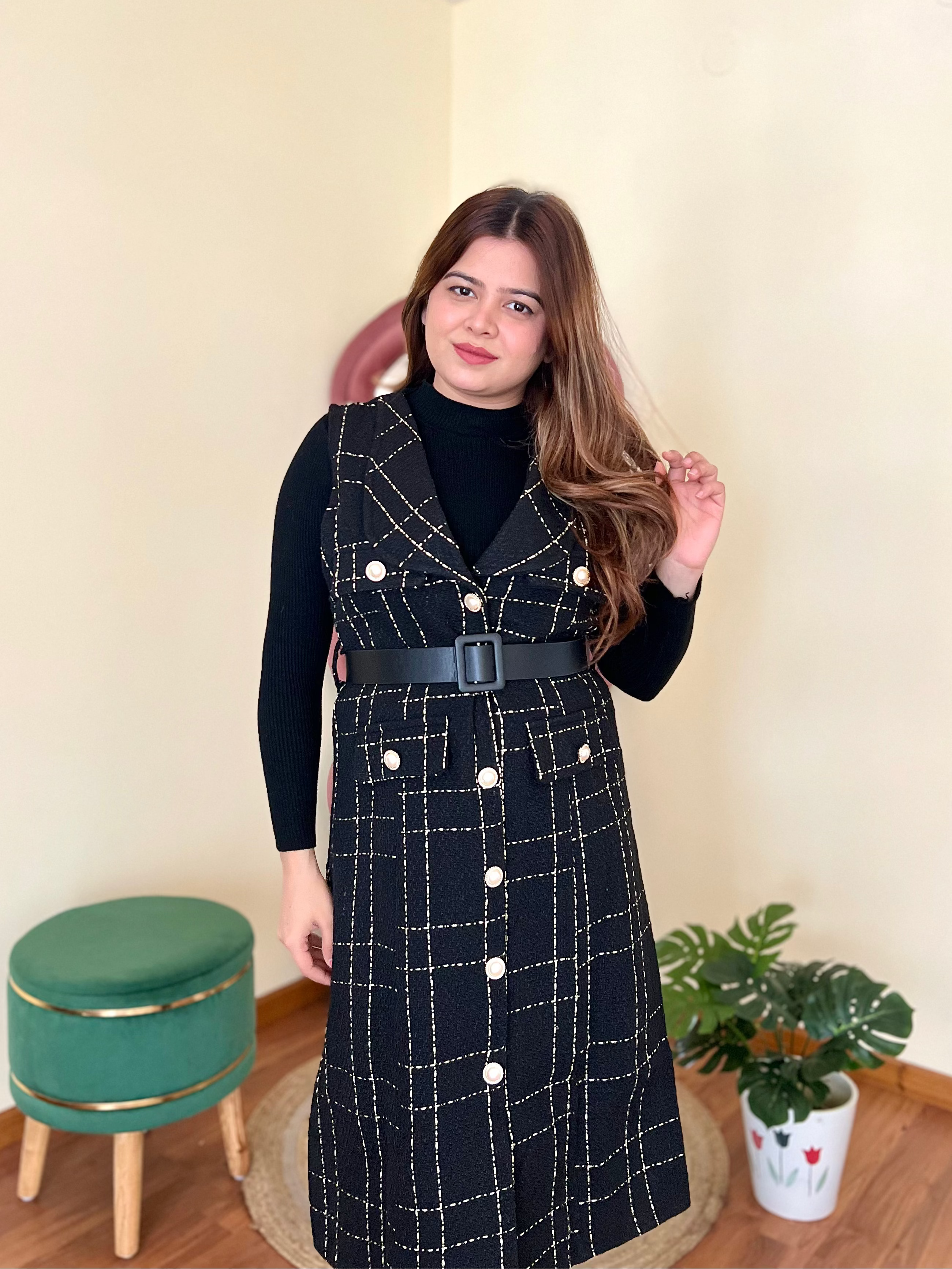 CLEO TWEED MIDI DRESS