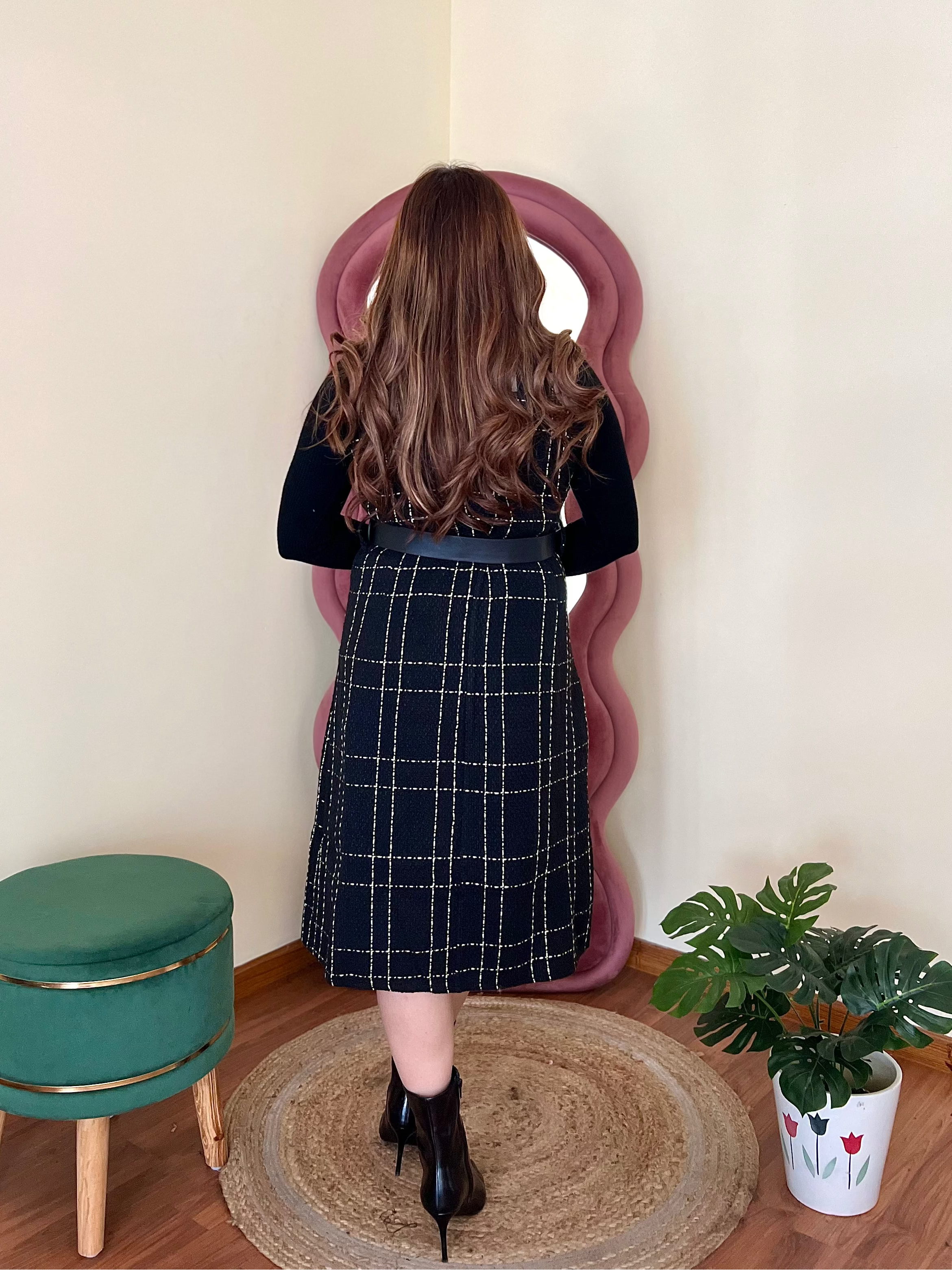 CLEO TWEED MIDI DRESS