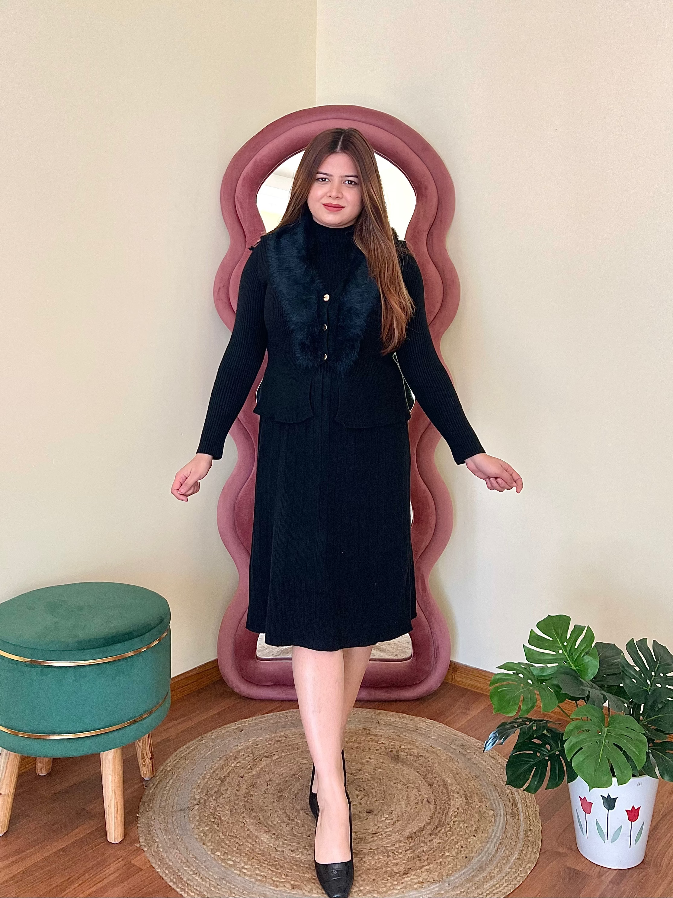 GRACE FUR JACKET DRESS