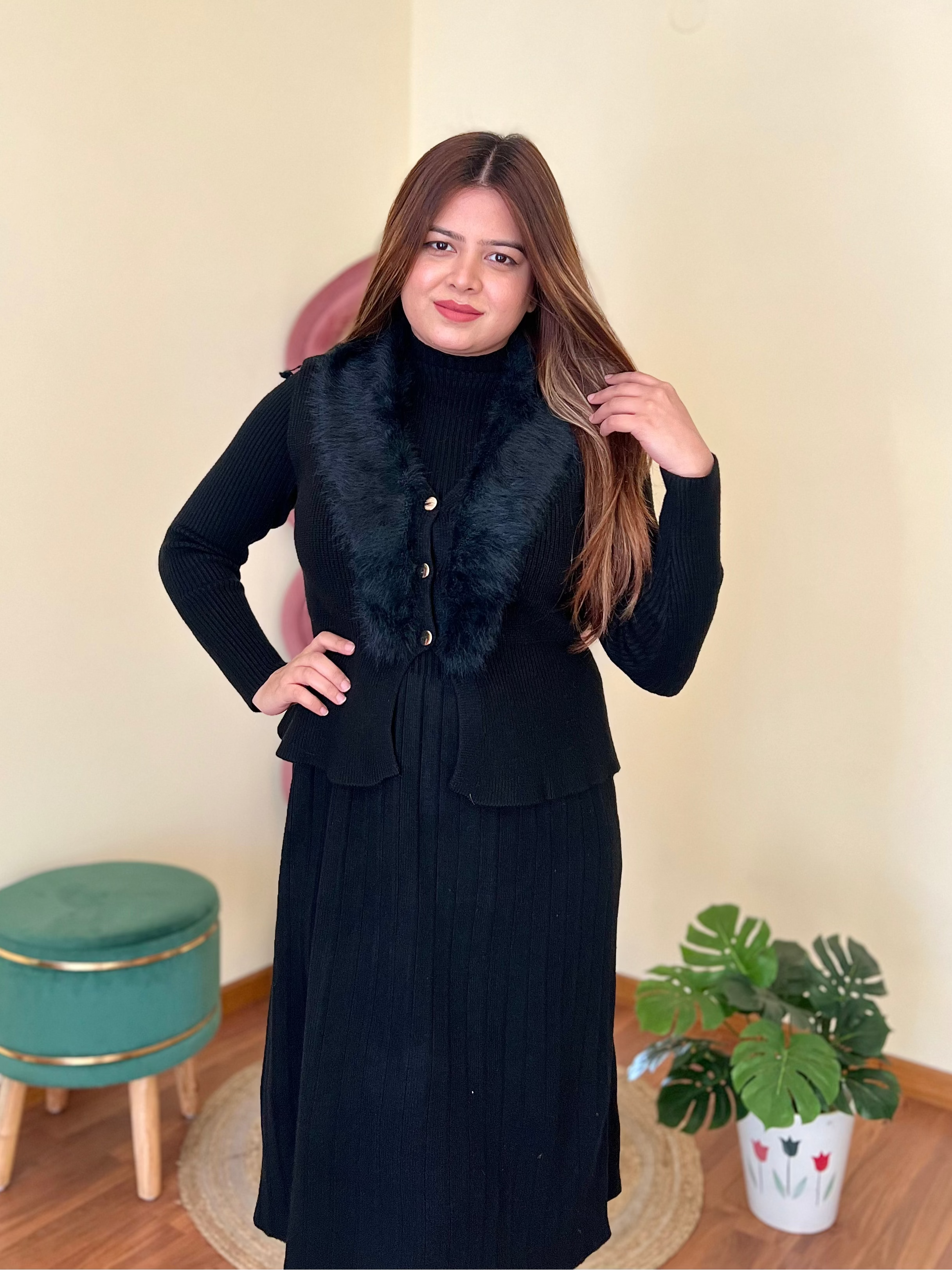 GRACE FUR JACKET DRESS