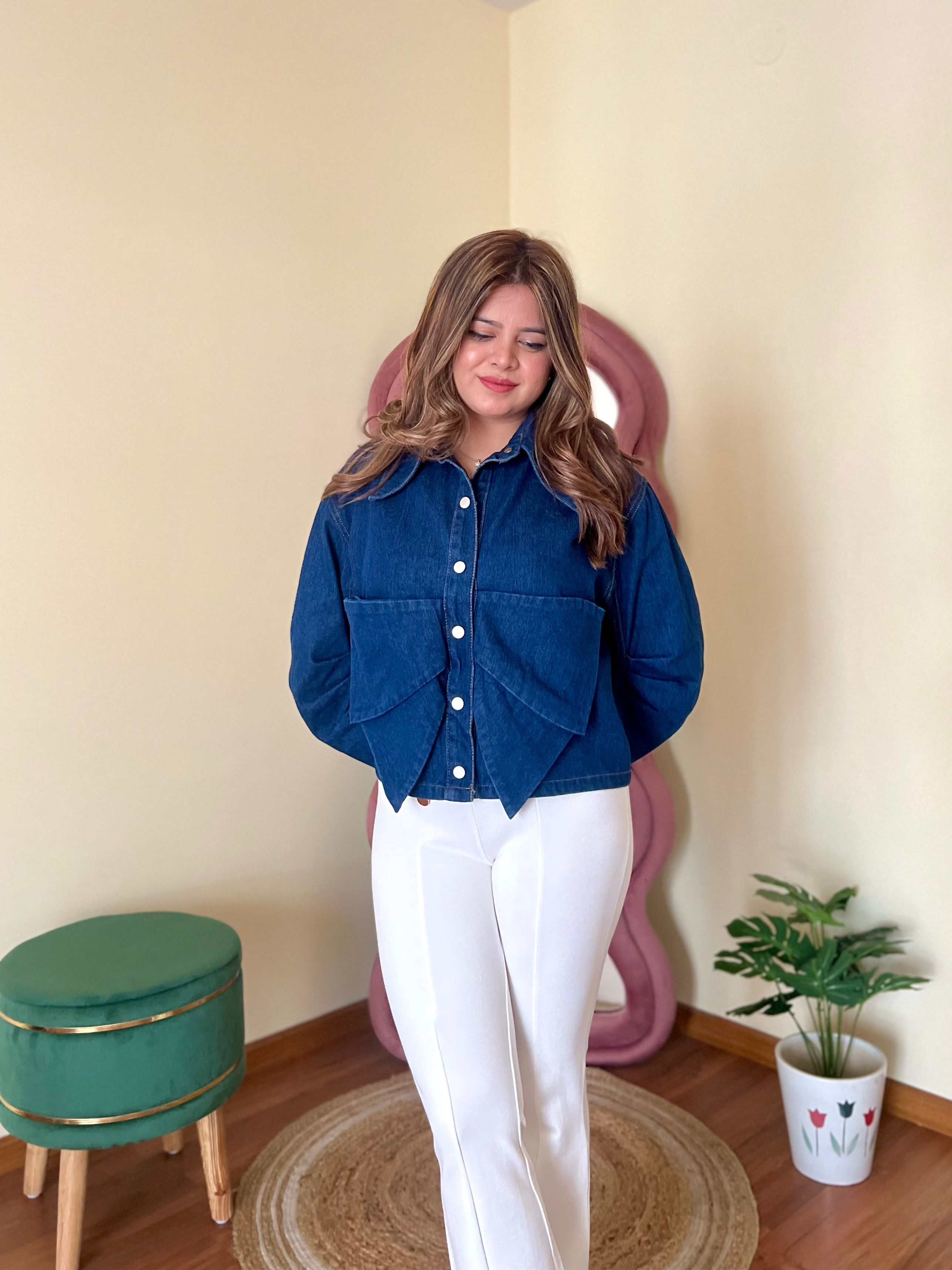 OLIVE BOW SHIRT