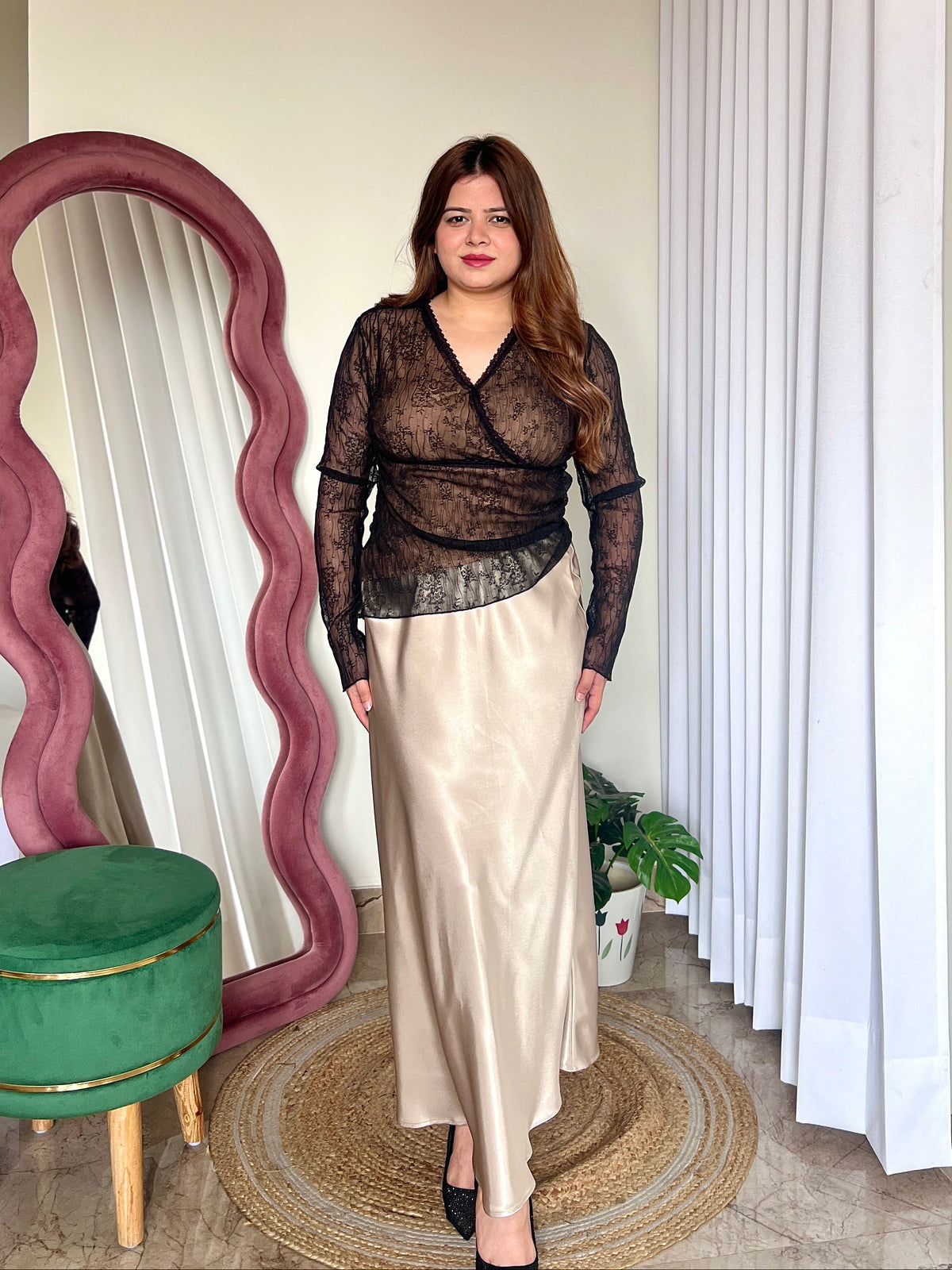 GOLDIE SATIN SKIRT