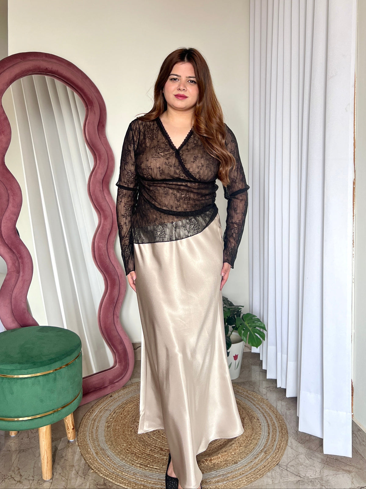 GOLDIE SATIN SKIRT