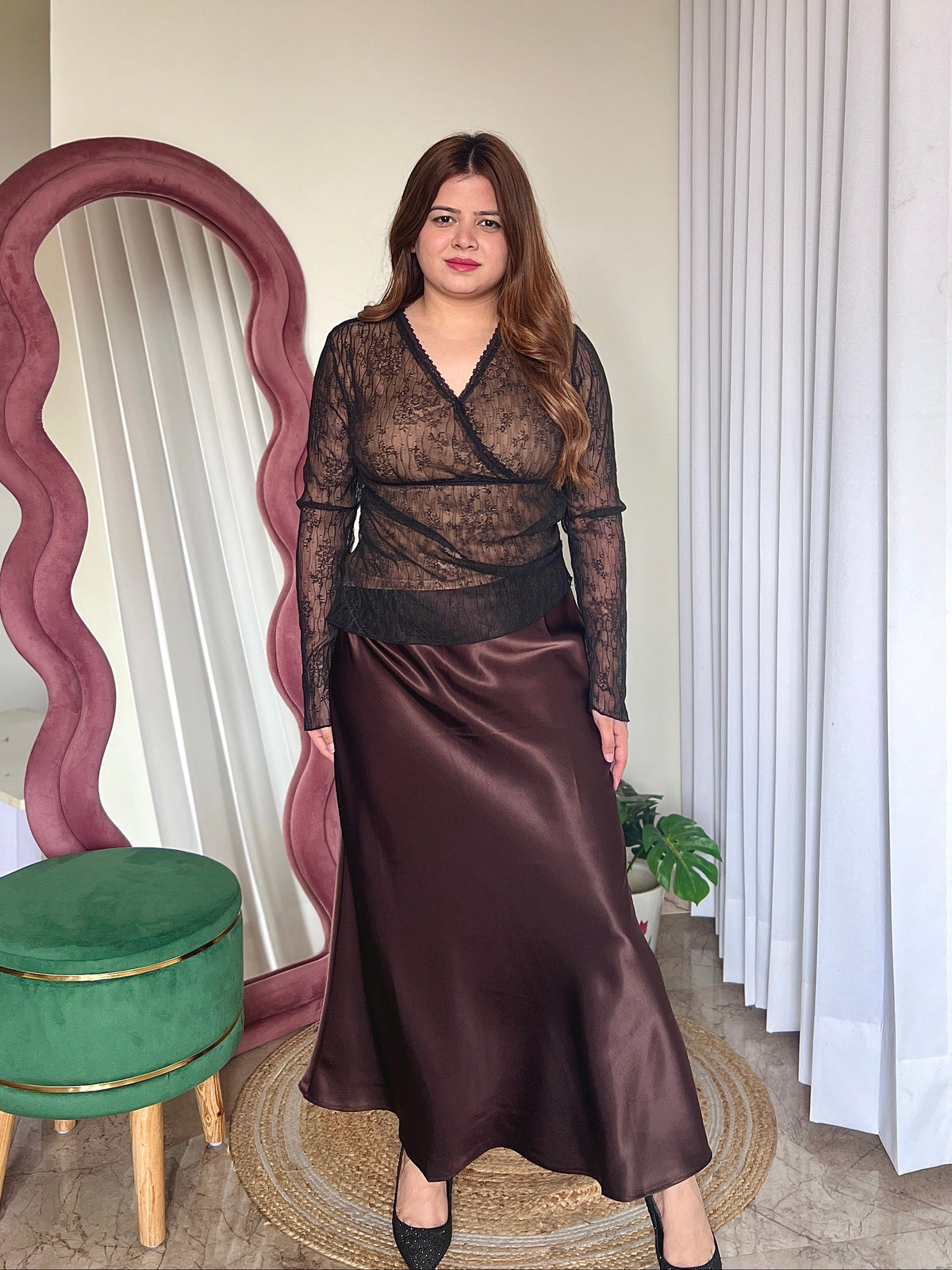 GOLDIE SATIN SKIRT