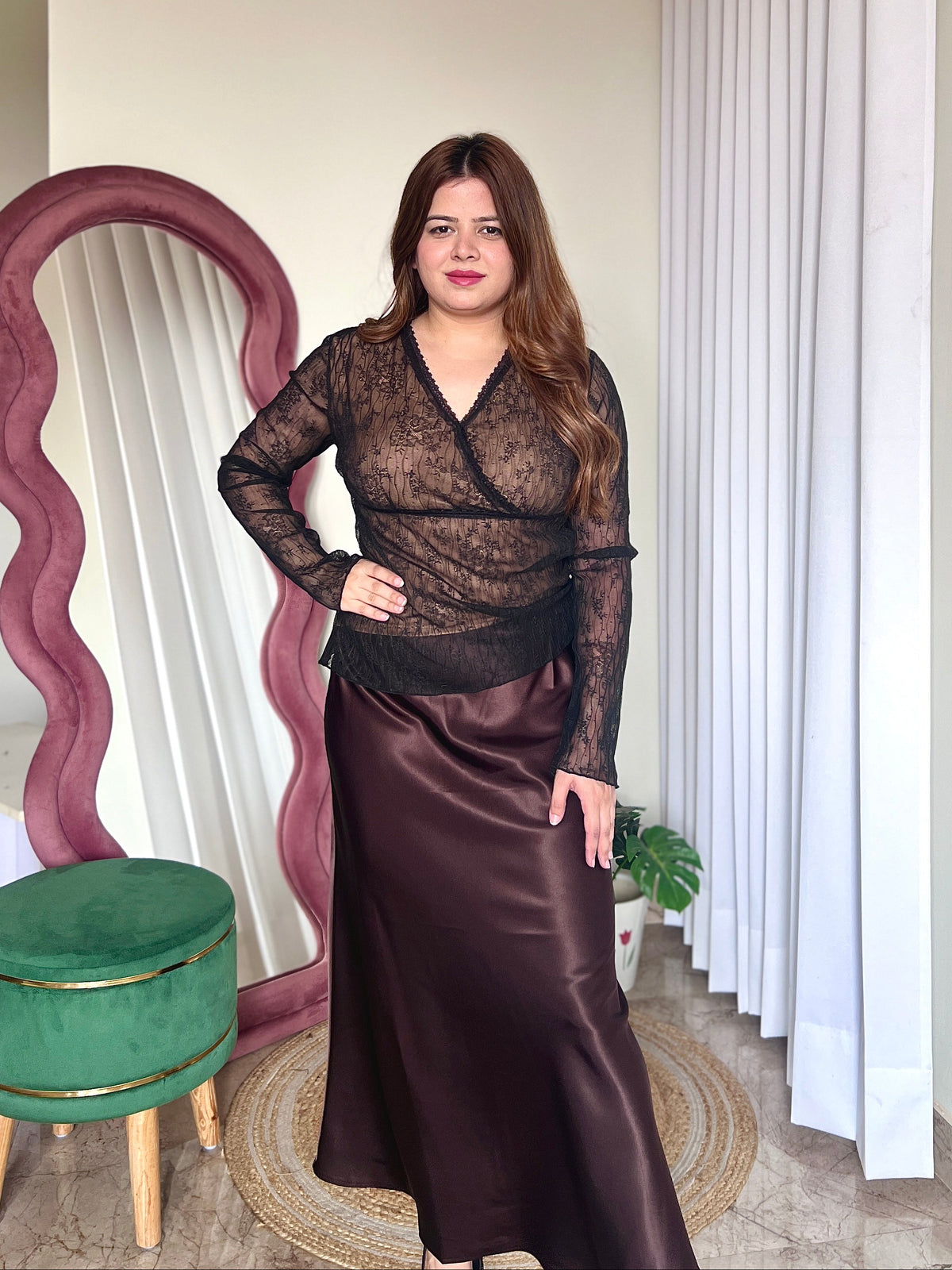 GOLDIE SATIN SKIRT