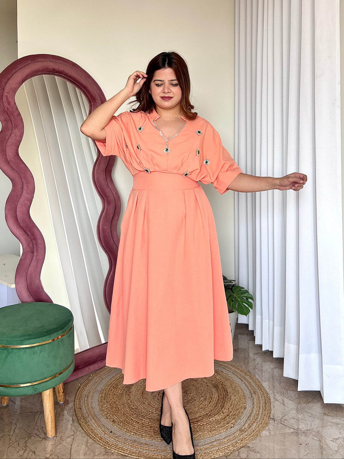 AMELIA EMBELISHED DRESS