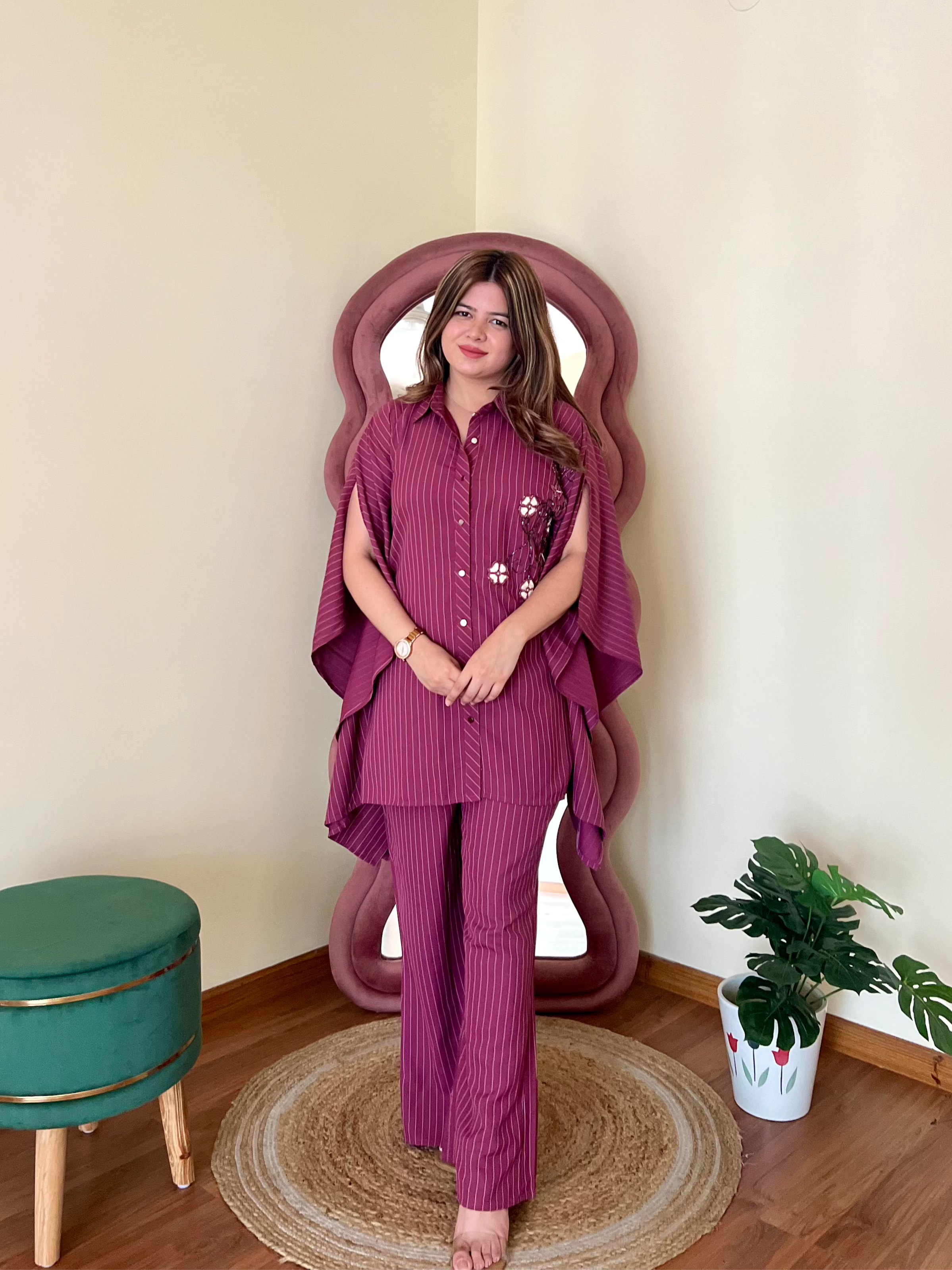 STRIPPED KAFTAN SET