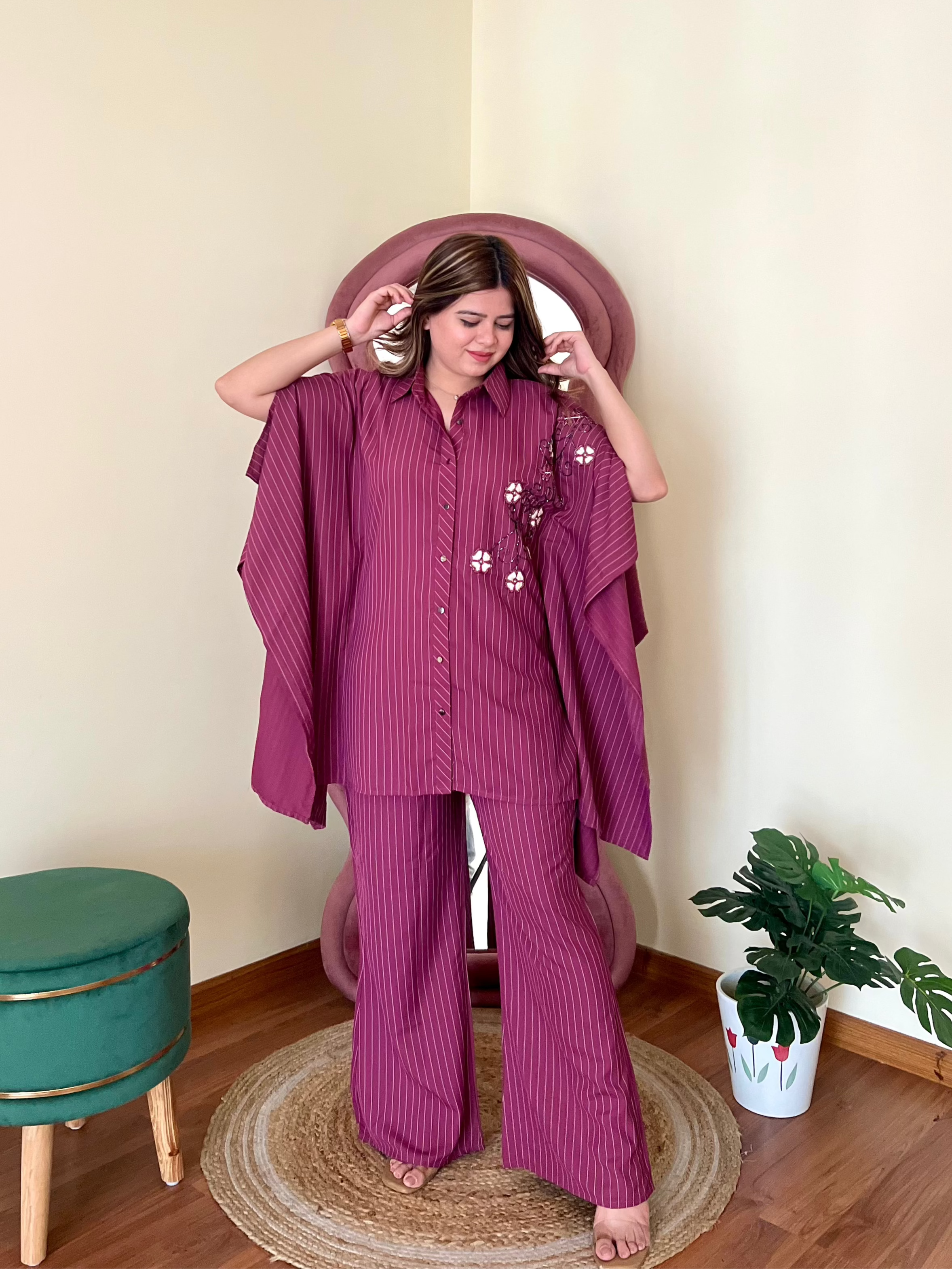 STRIPPED KAFTAN SET